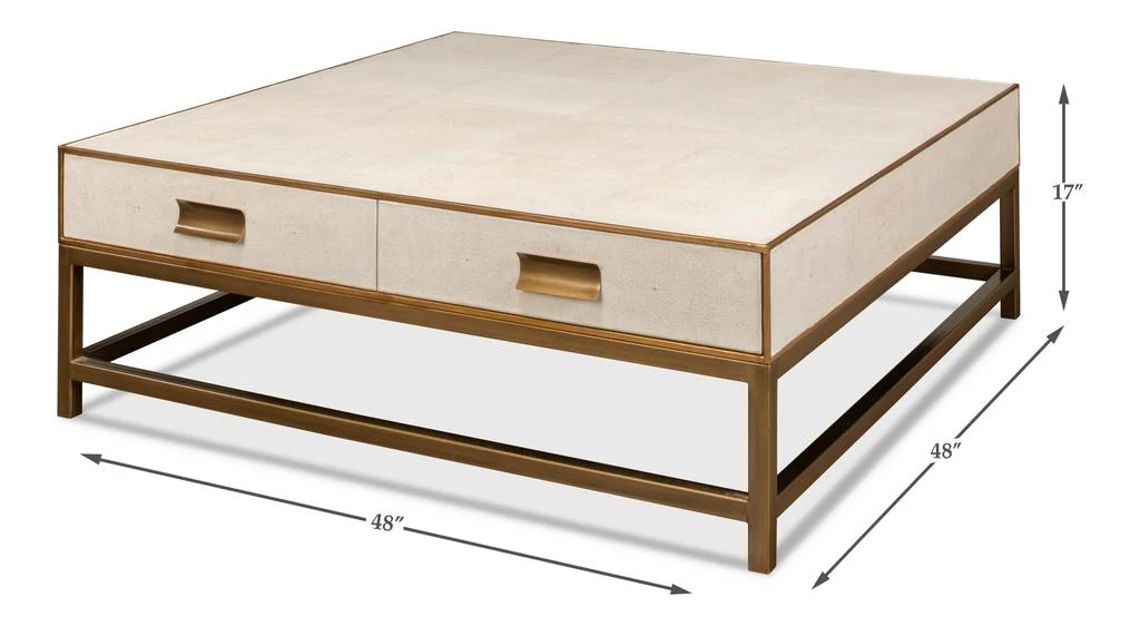 Gideon White Shagreen Coffee Table - Image 12