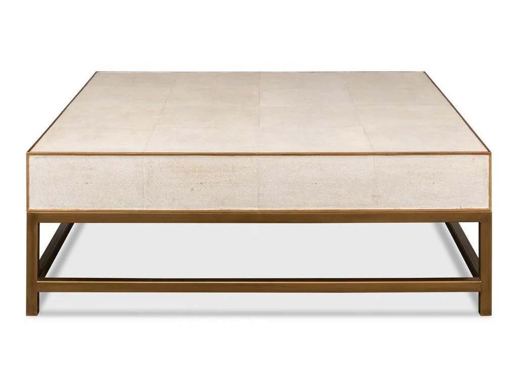 Gideon White Shagreen Coffee Table - Image 4