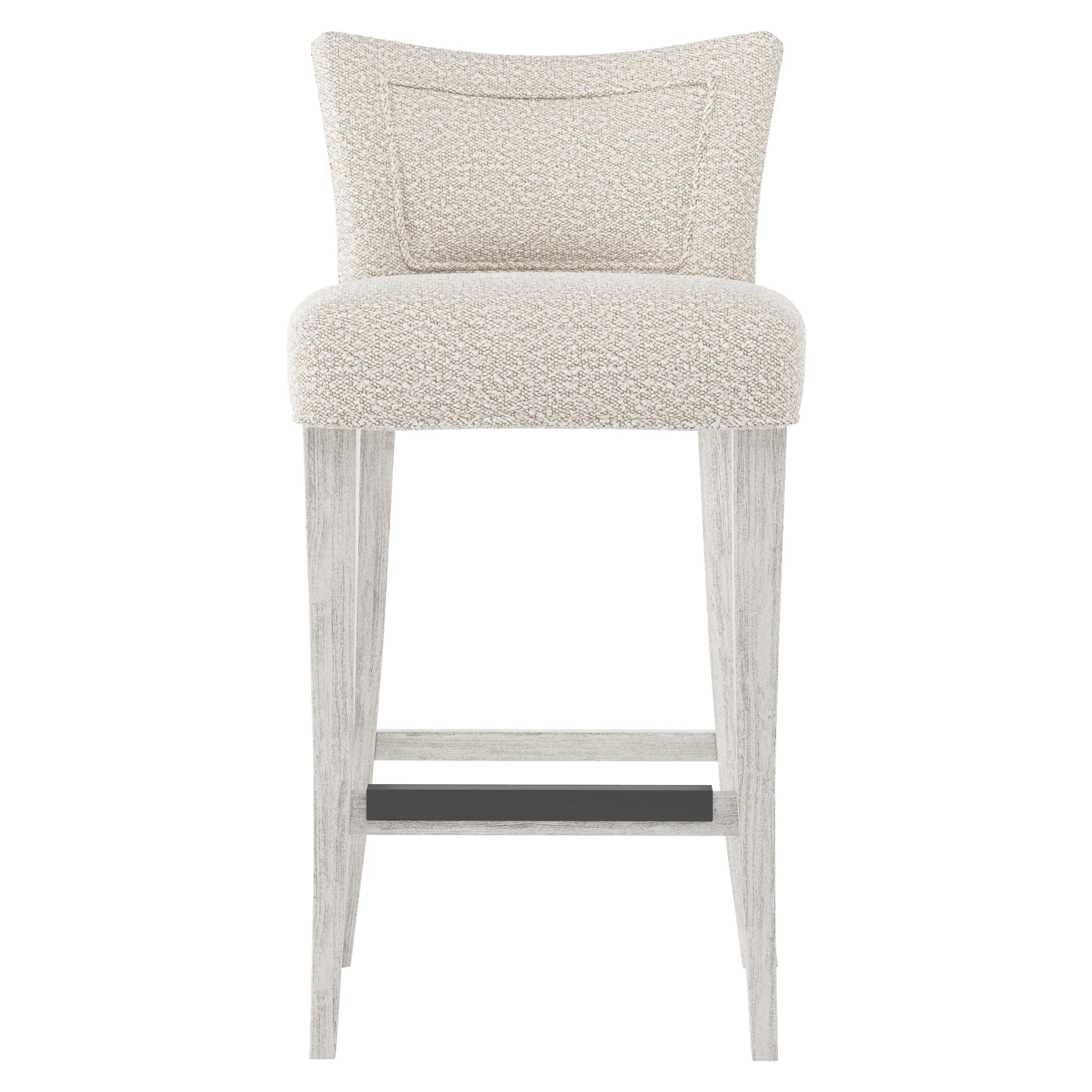 Giles Glacier White/White/Cream Fabric Bar Stool - Image 3