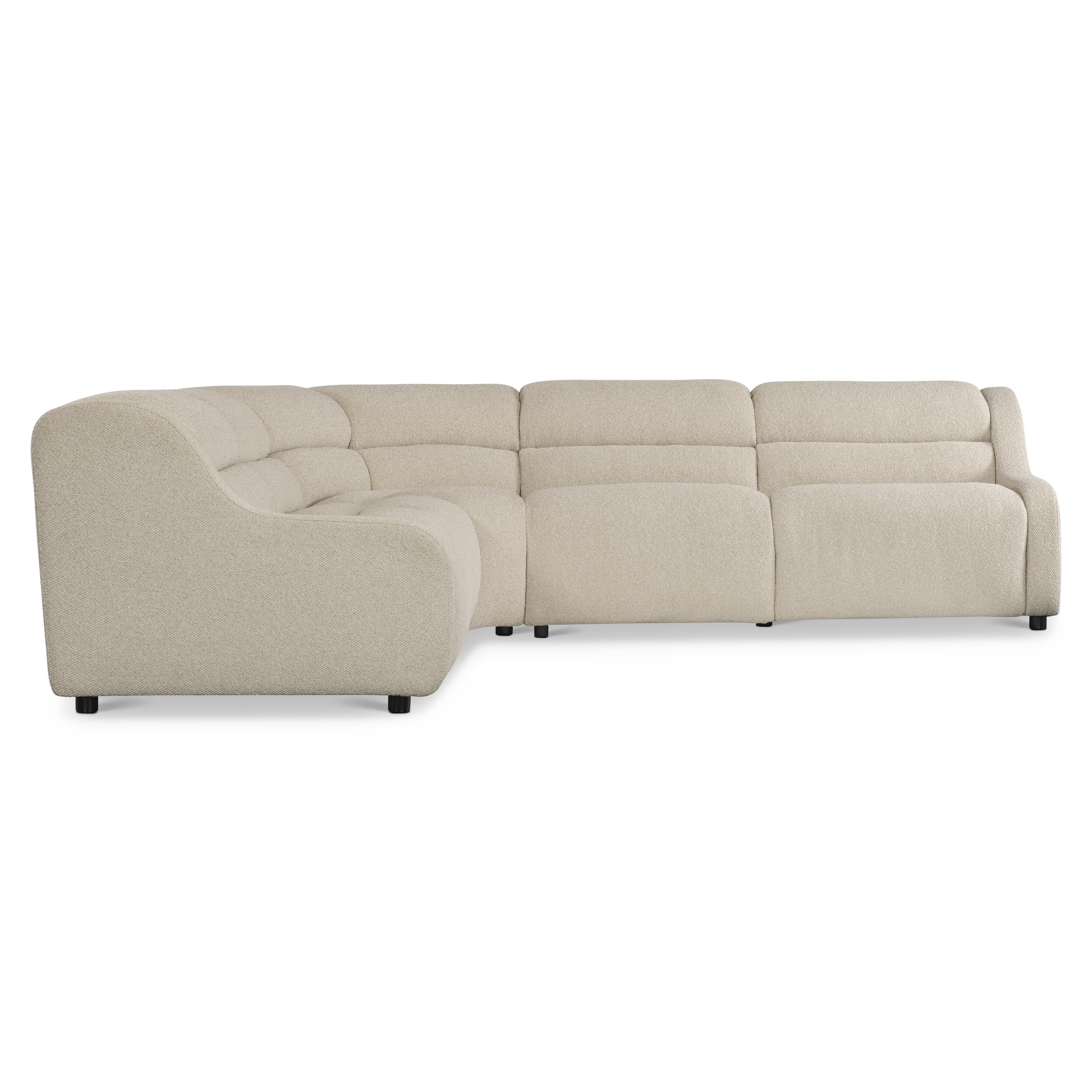 Gio White/Cream 5-Piece Fabric Power Motion Sectional - Image 3