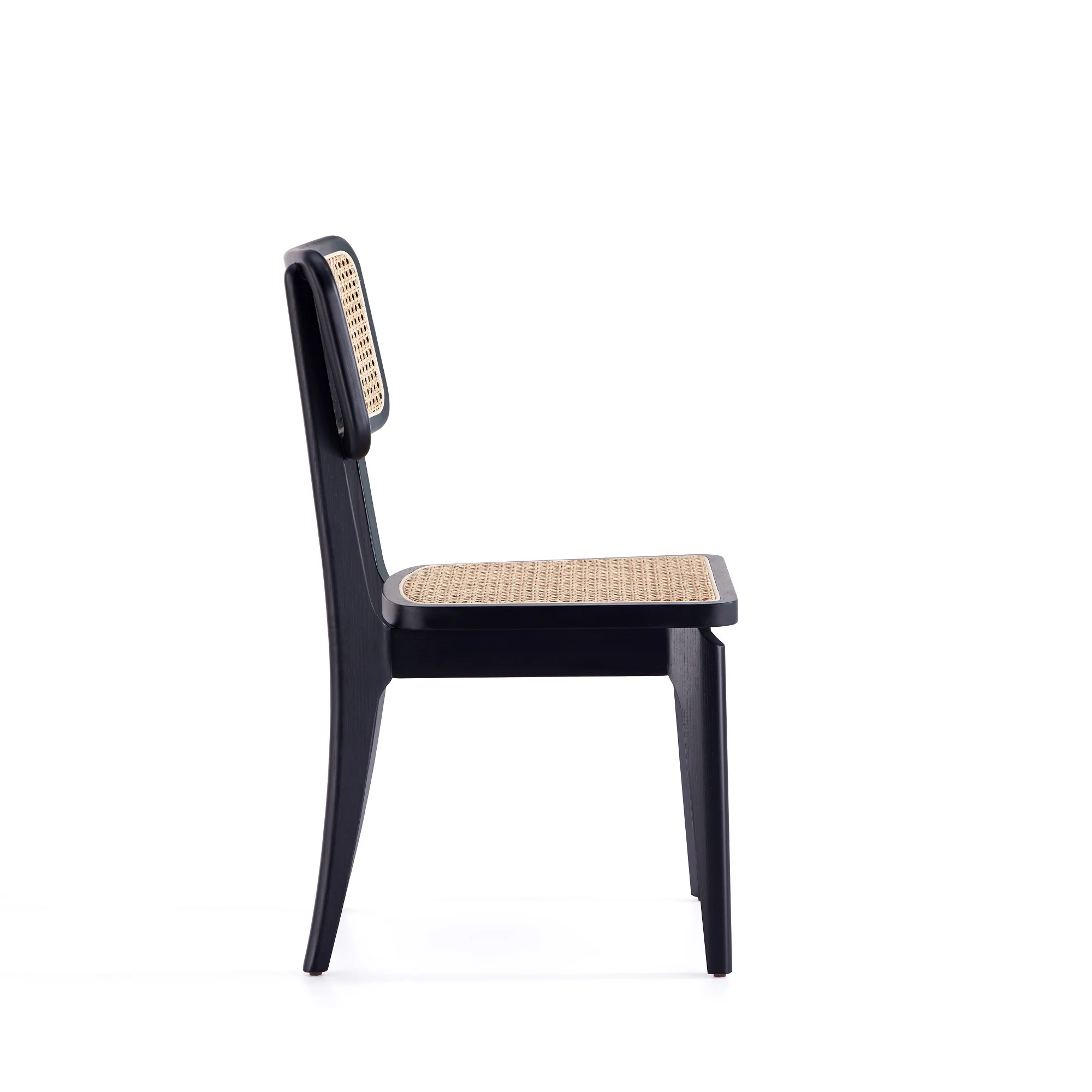 Giverny Dining Chair in Black and Natural Cane (set of 4) - Image 5