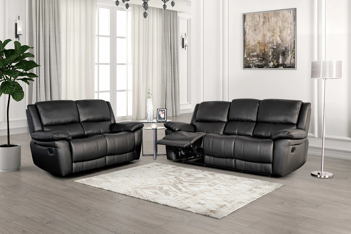 Glarus Black Sofa Manual Recliner - Image 2