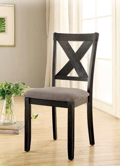 Glenham Brushed Black & Brown Dining Set / 5pc - Image 4