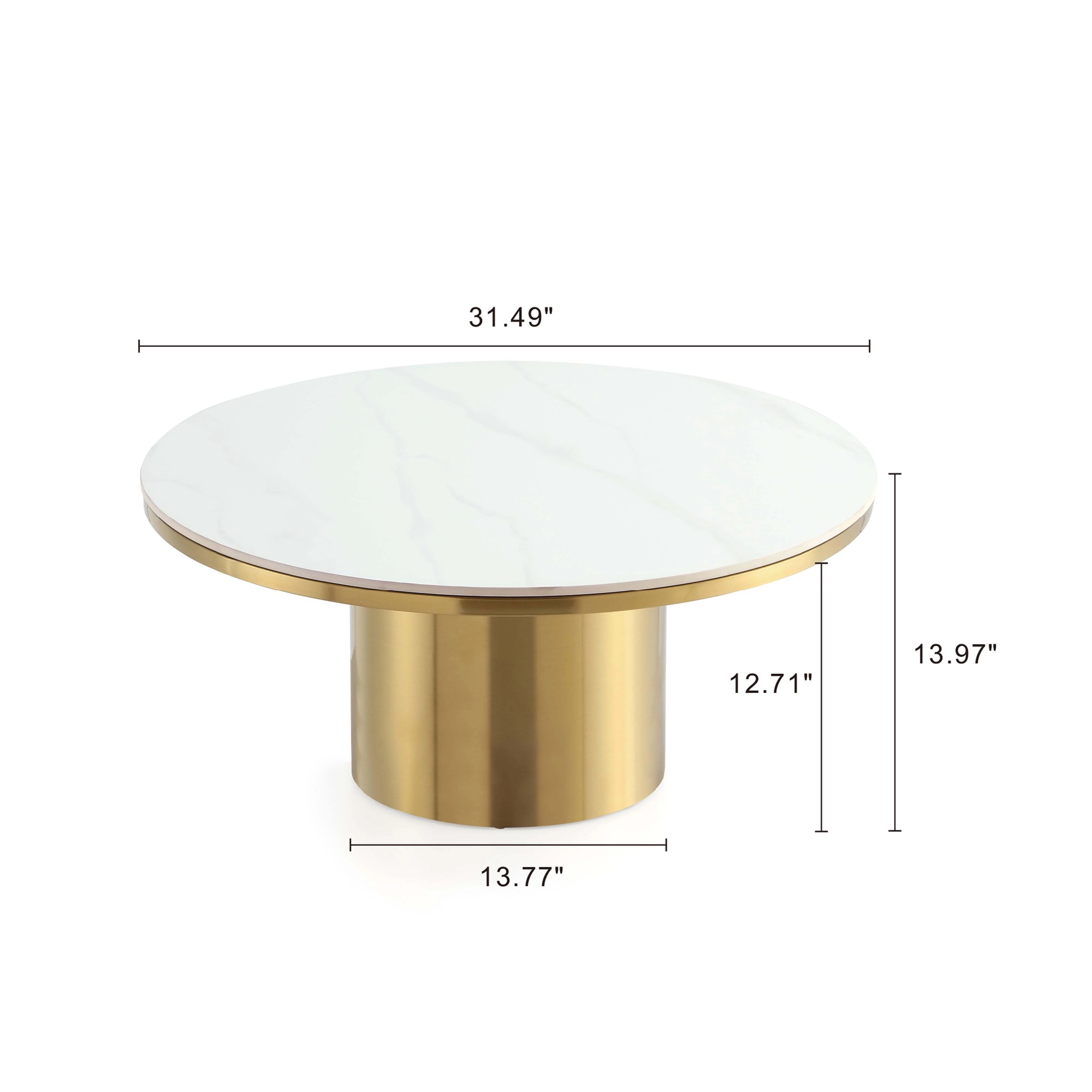 Glenn Coffee Table and End Table in Gold (set of 2) - Image 3