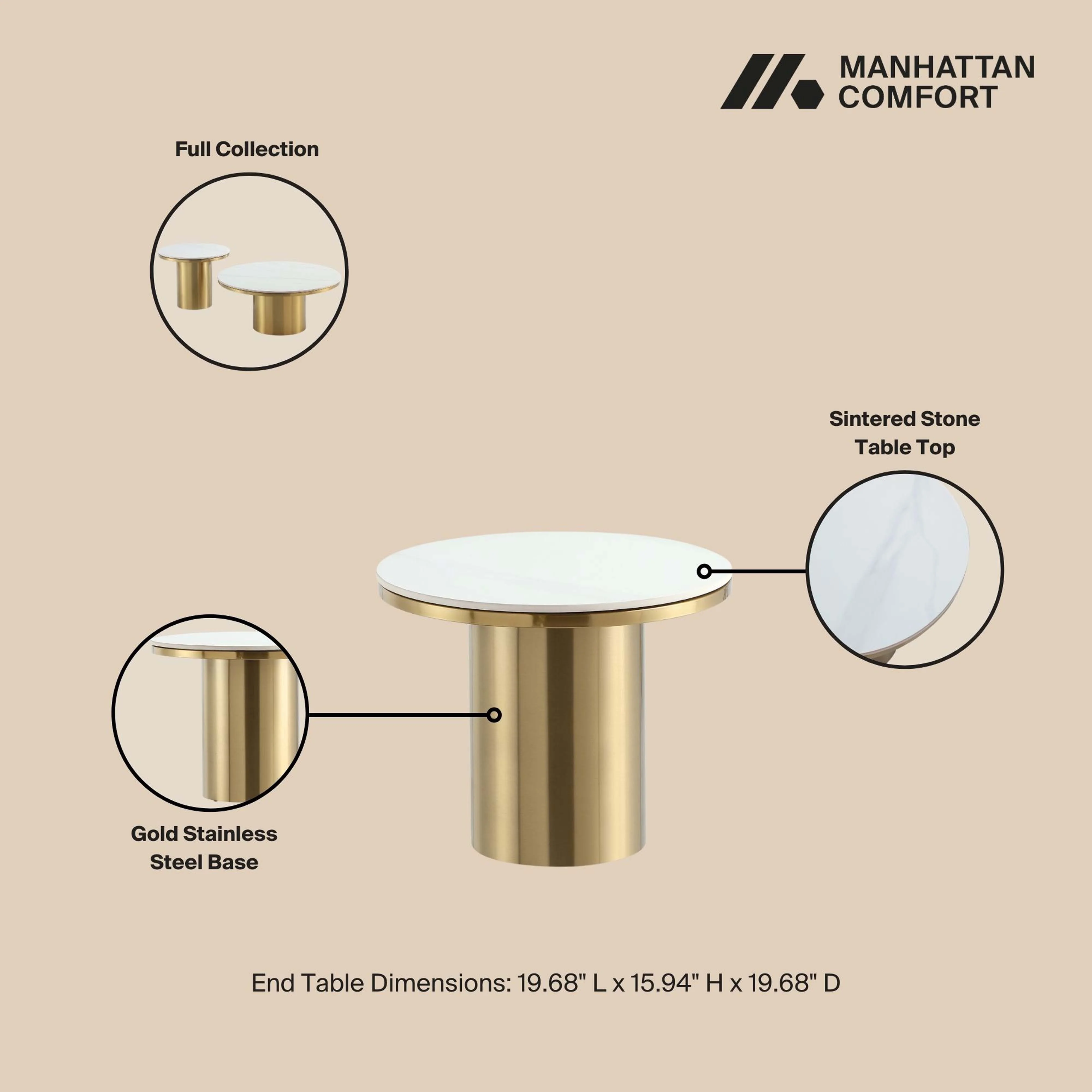 Glenn Coffee Table and End Table in Gold (set of 2) - Image 6