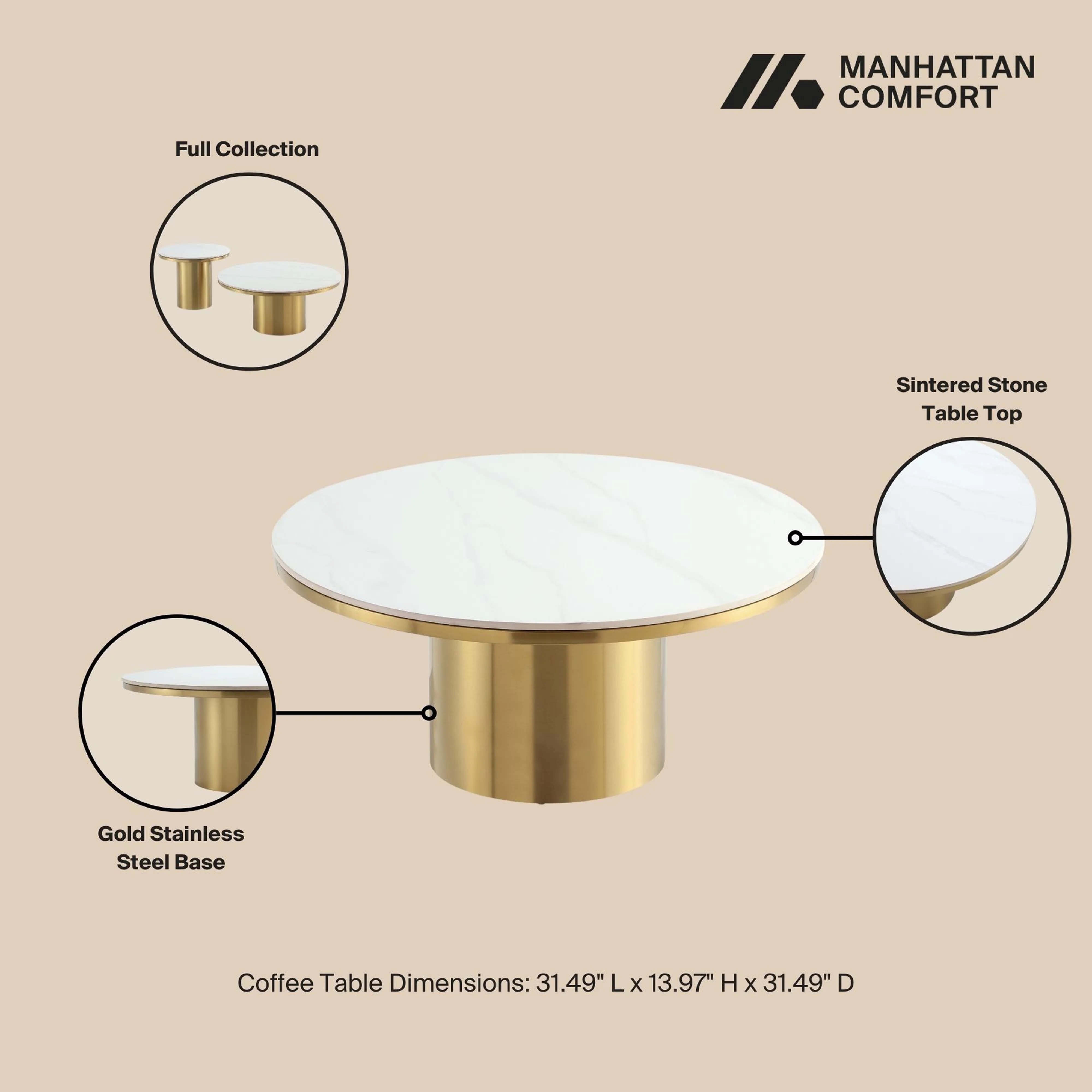 Glenn Coffee Table in Gold - Image 4