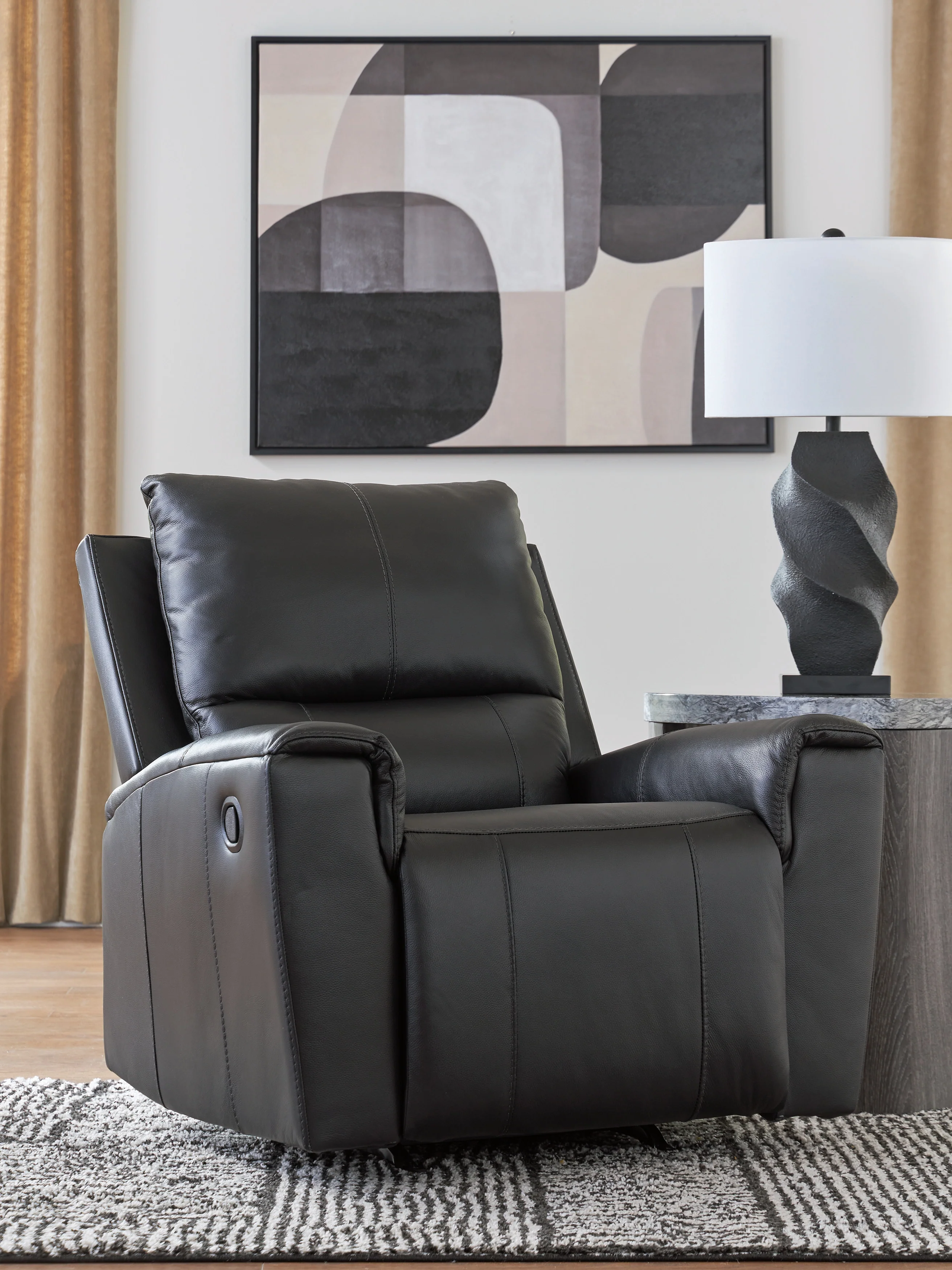 Glossmore Black Rocker Recliner - Image 2