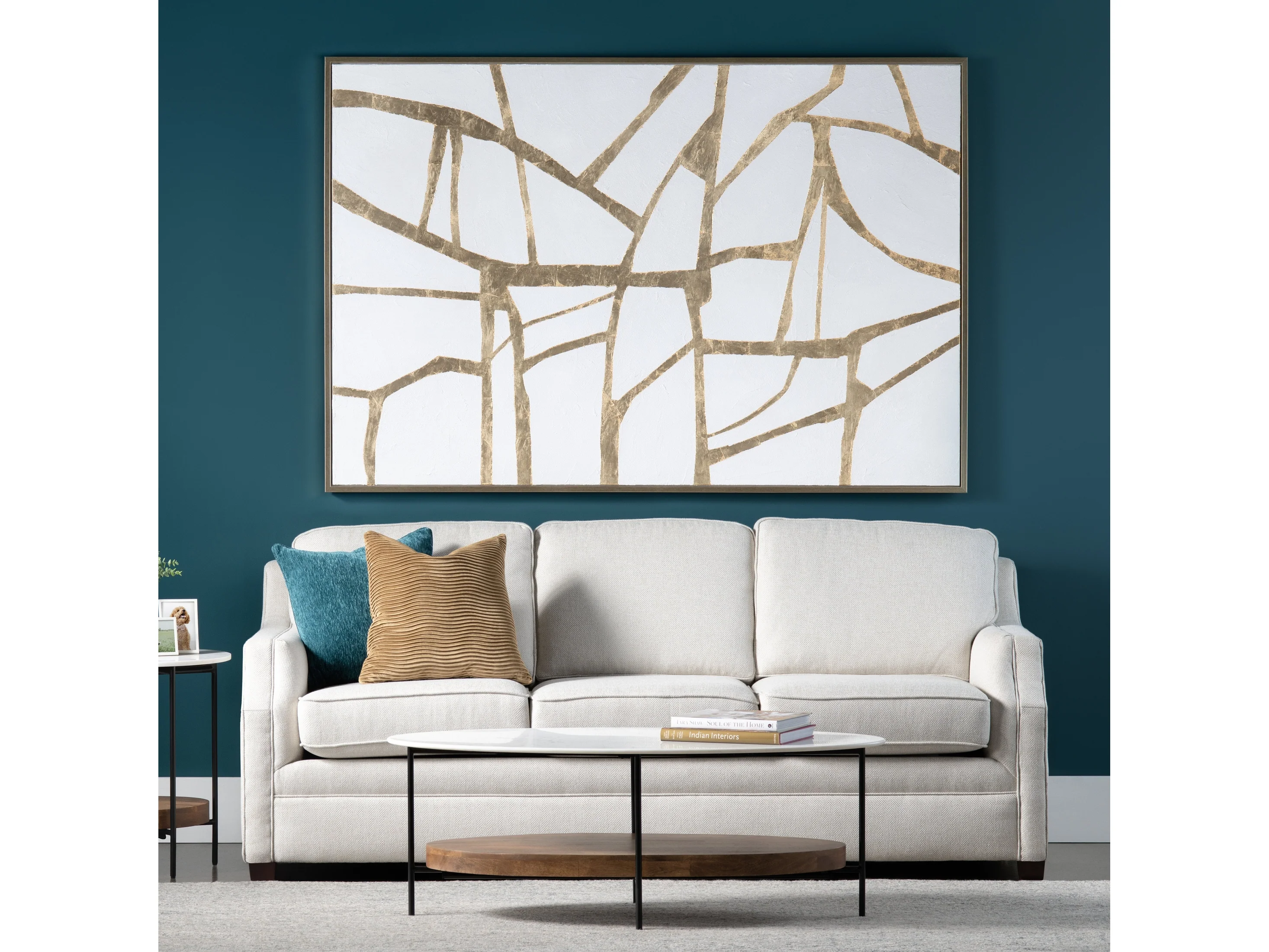 Gold Lines Gold/White Canvas
