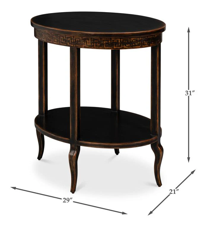Golden Rim Black Side Table - Image 10