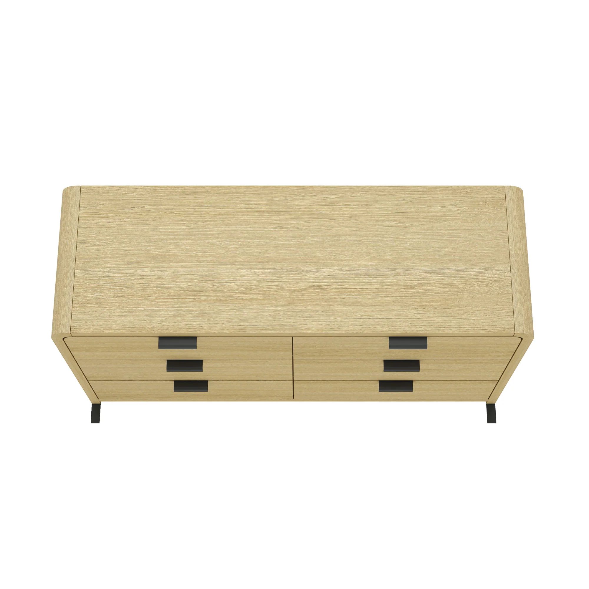 Grace 60" Double Dresser in Natural Oak and Black - Image 9