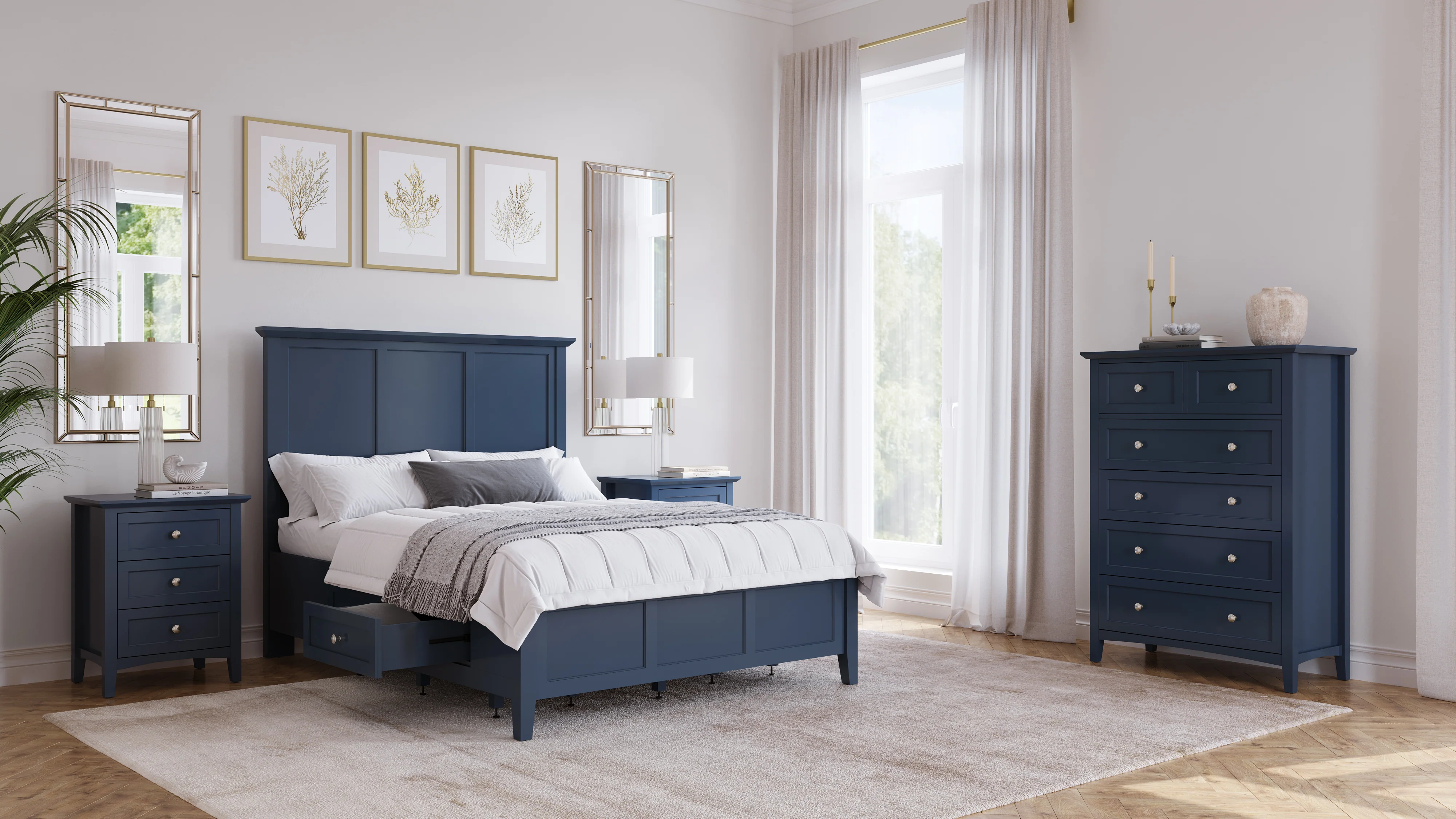 Grace Four Drawer Full Platform Storage Bed in Blueberry - Image 9