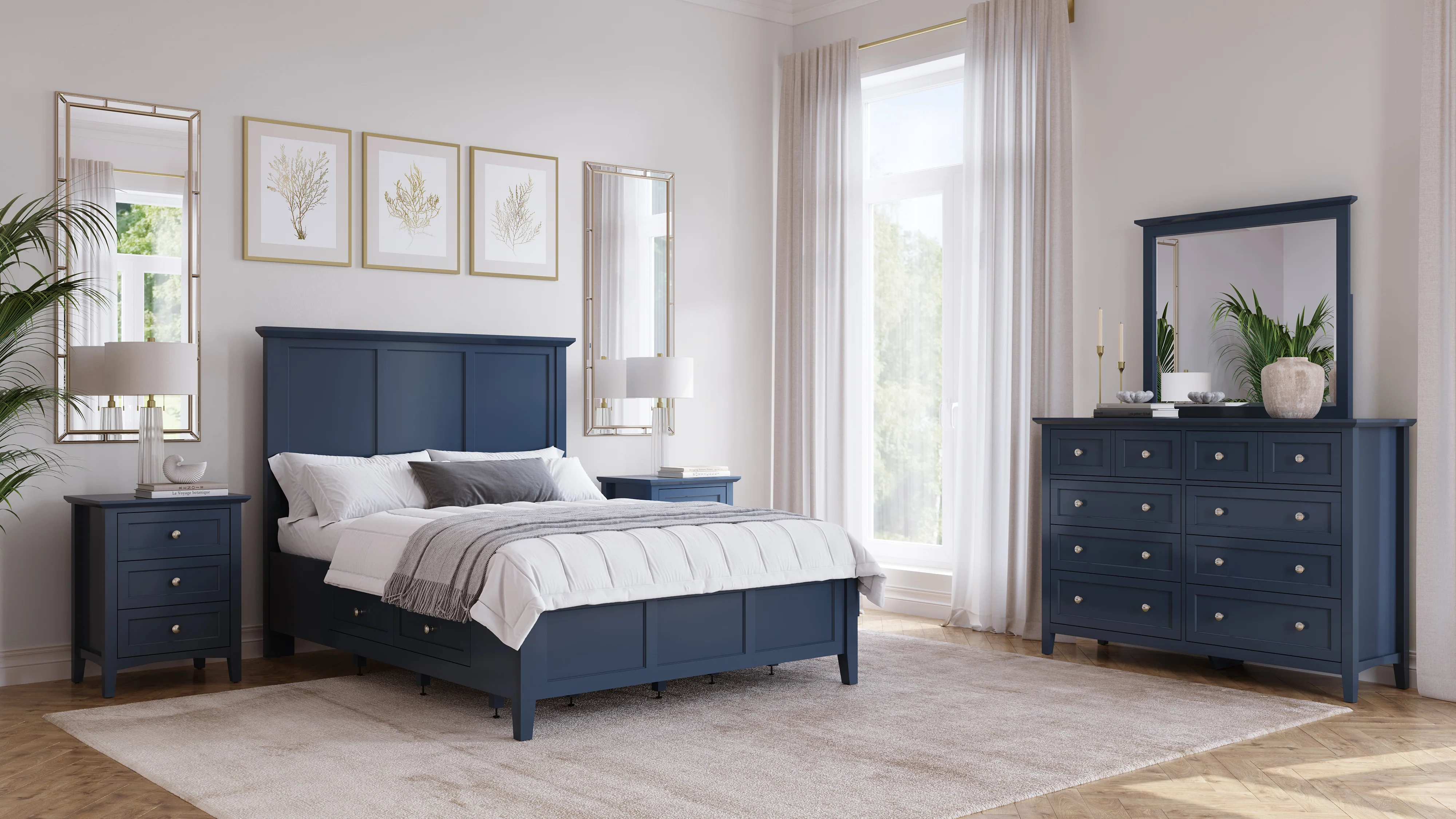 Grace Four Drawer California King Platform Storage Bed in Blueberry - Image 10