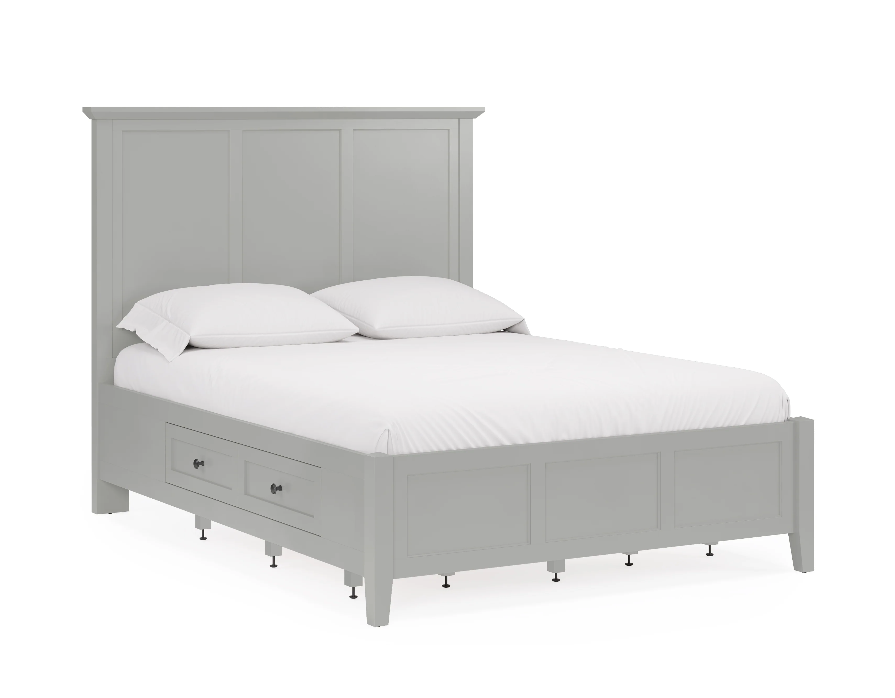 Grace Four Drawer Queen Platform Storage Bed in Elephant Gray - Image 3