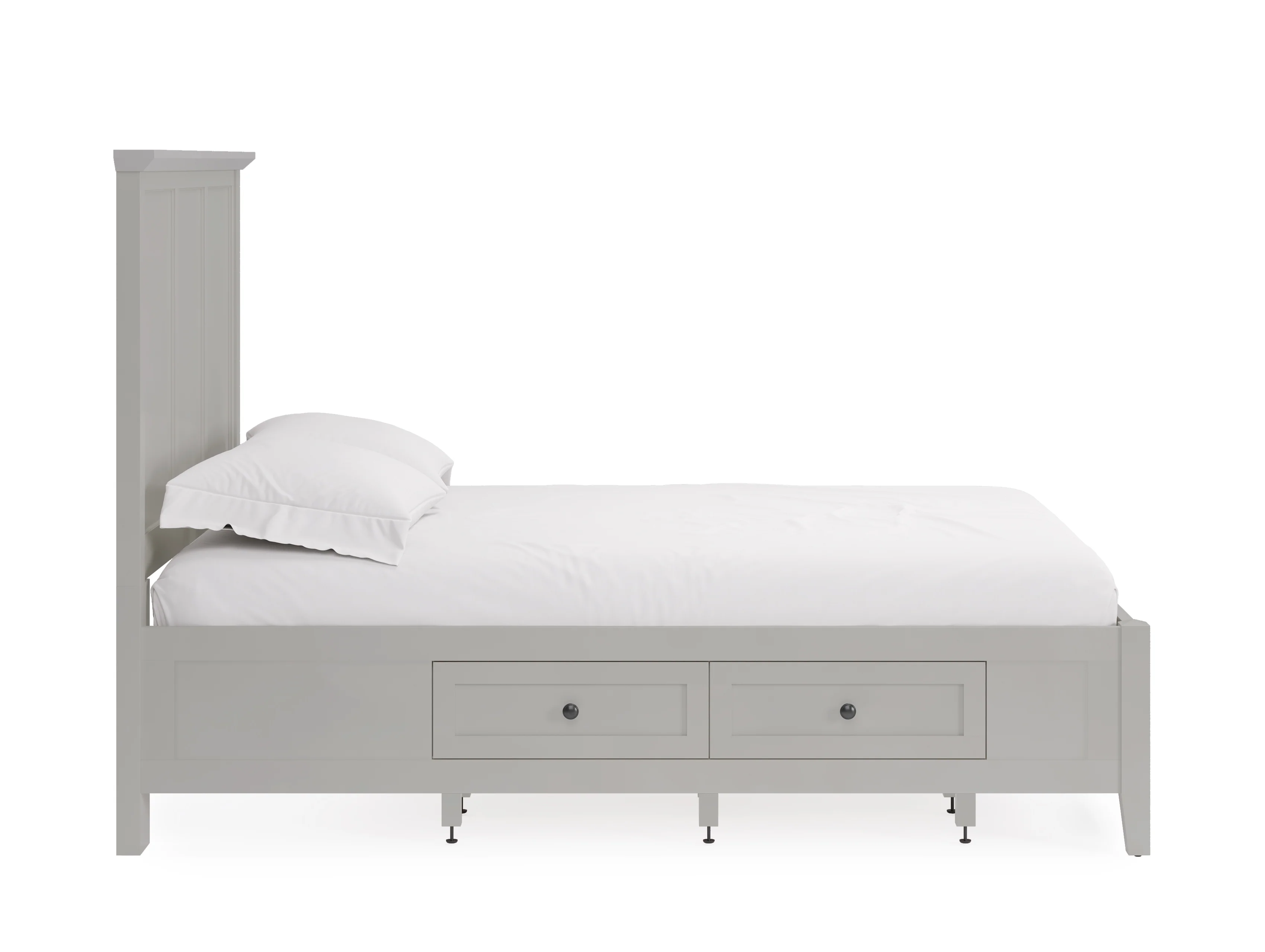 Grace Four Drawer Queen Platform Storage Bed in Elephant Gray - Image 4