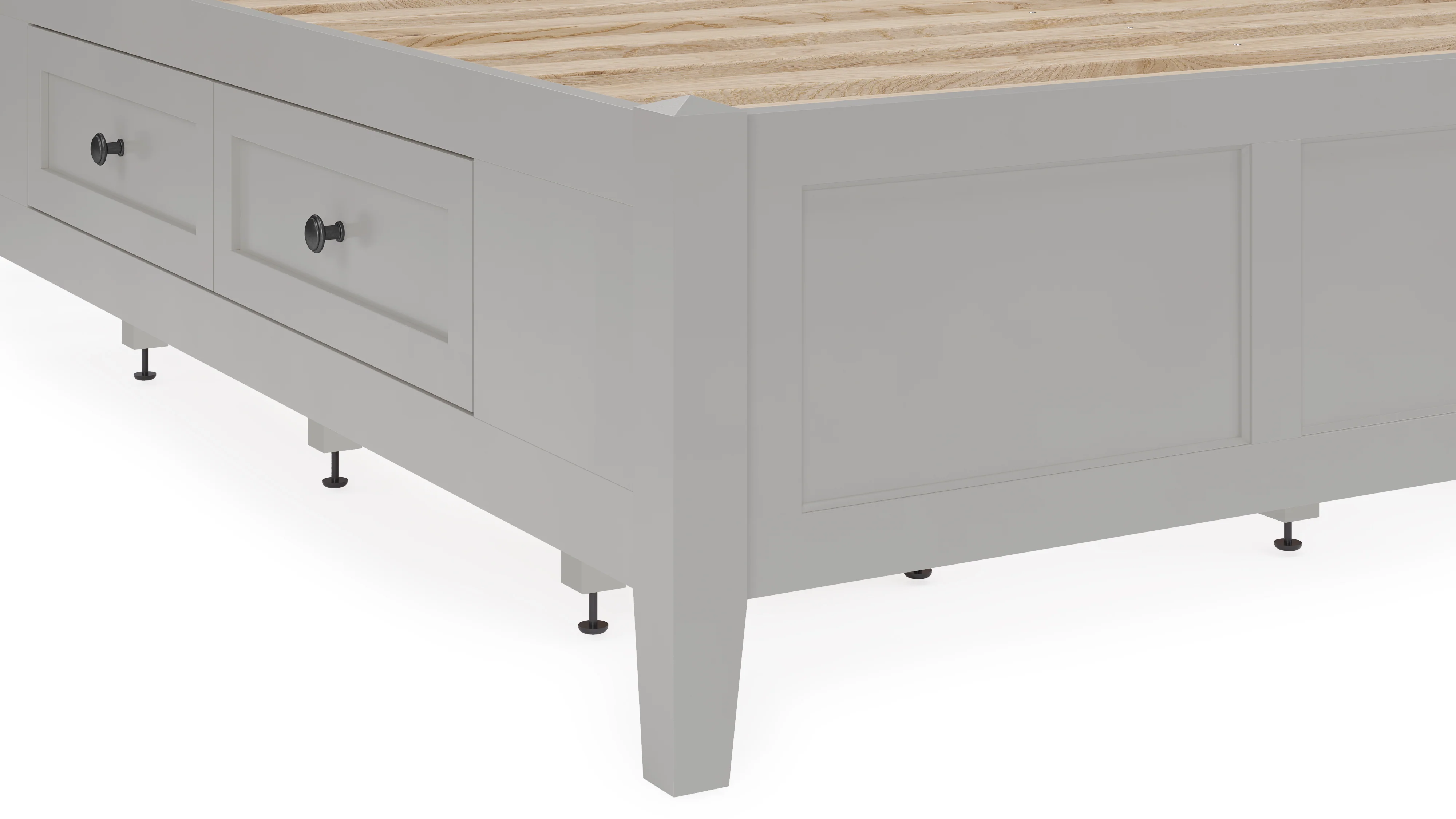 Grace Four Drawer Queen Platform Storage Bed in Elephant Gray - Image 5
