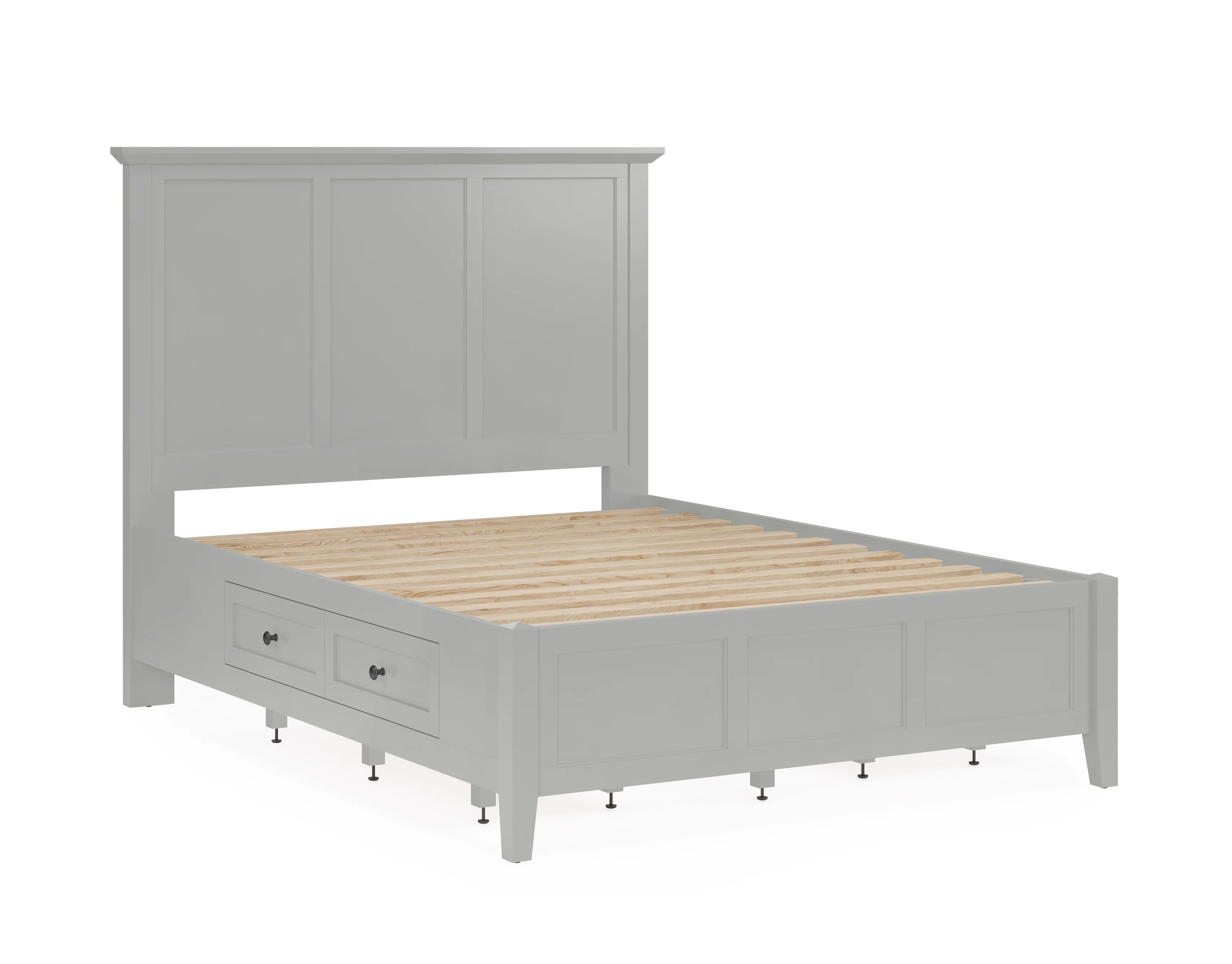 Grace Four Drawer Queen Platform Storage Bed in Elephant Gray - Image 7