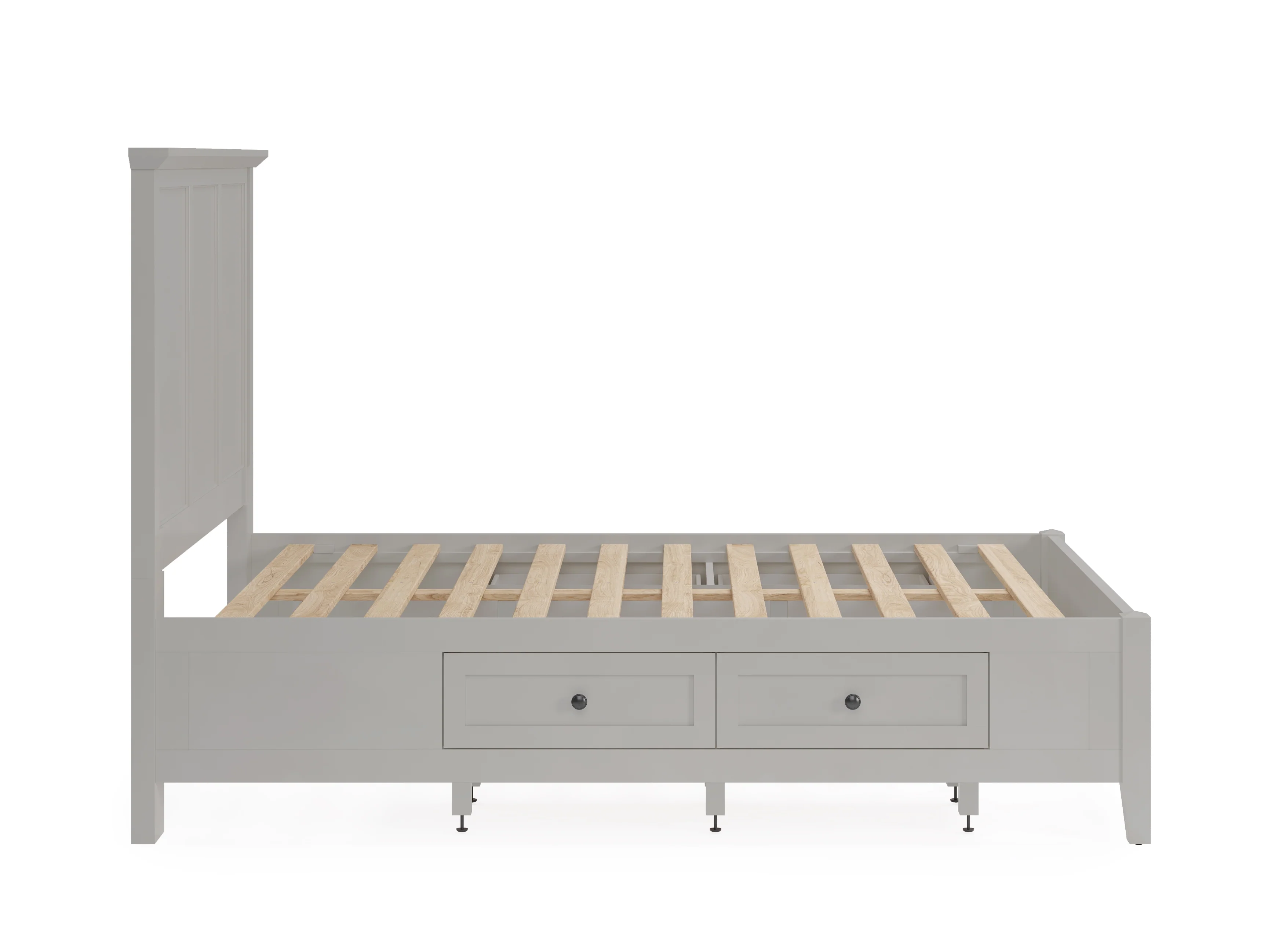 Grace Four Drawer Queen Platform Storage Bed in Elephant Gray - Image 8