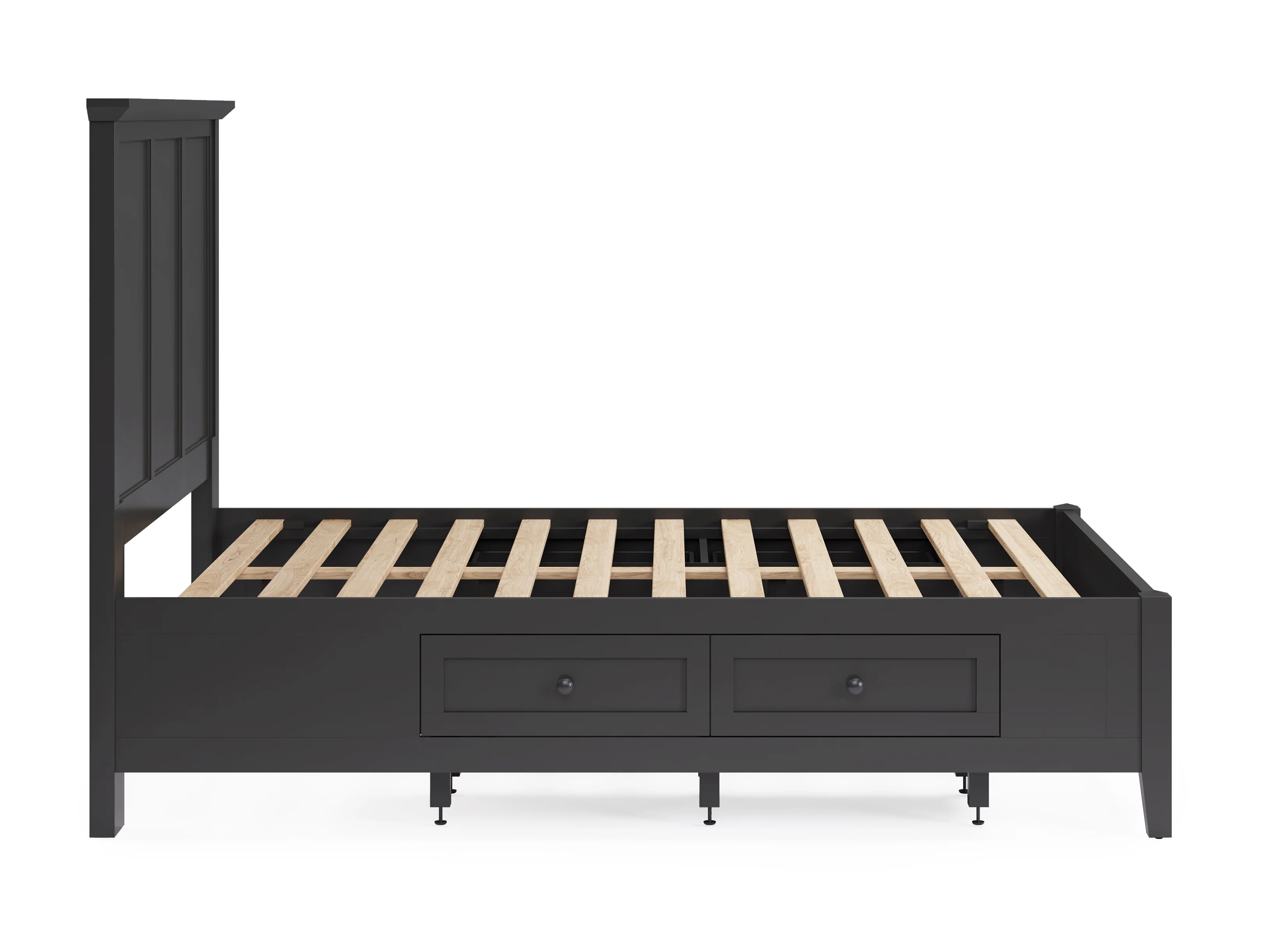 Grace Four Drawer Queen Platform Storage Bed in Raven Black - Image 7