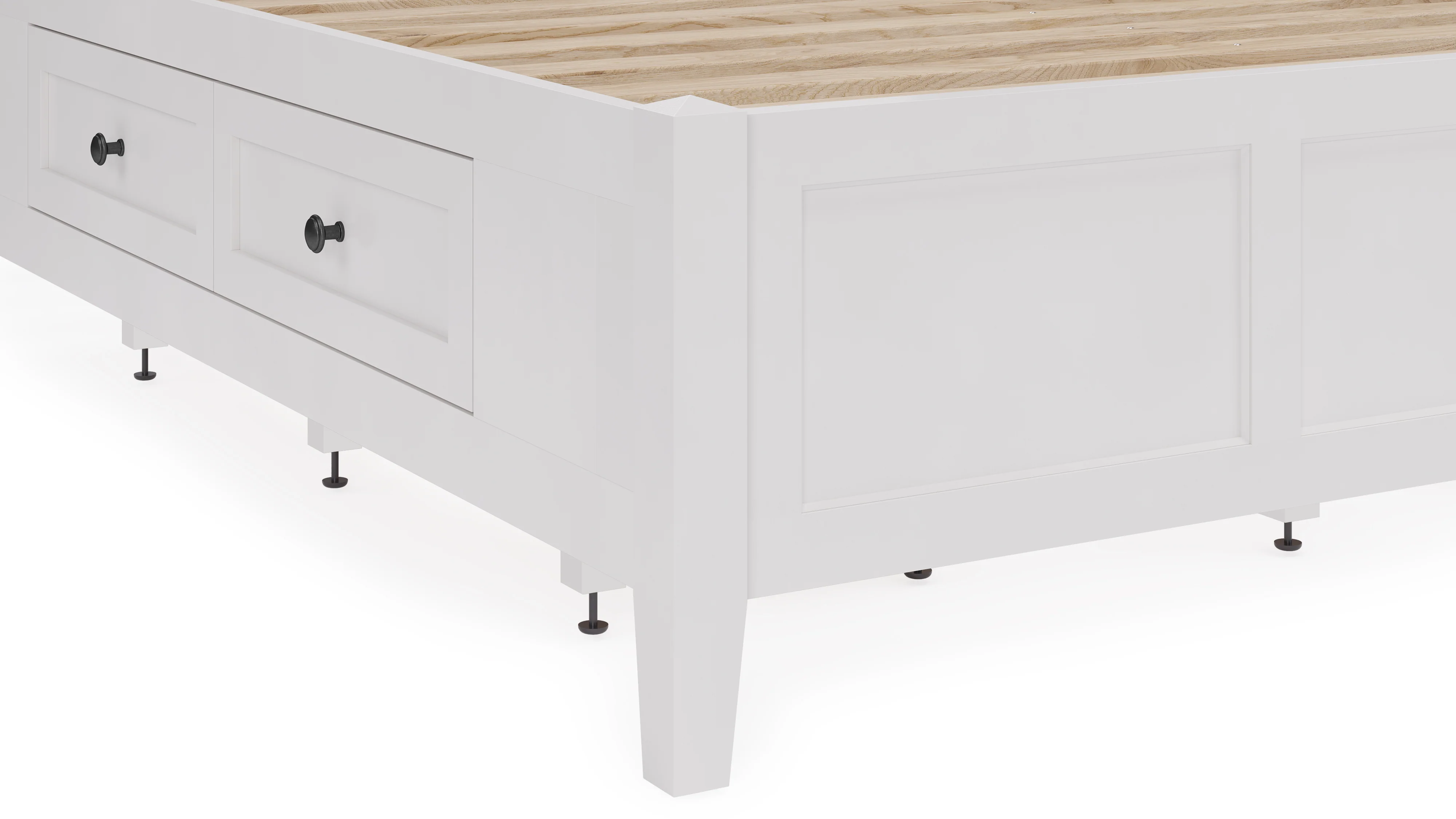 Grace Four Drawer Queen Platform Storage Bed in Snowfall White - Image 4
