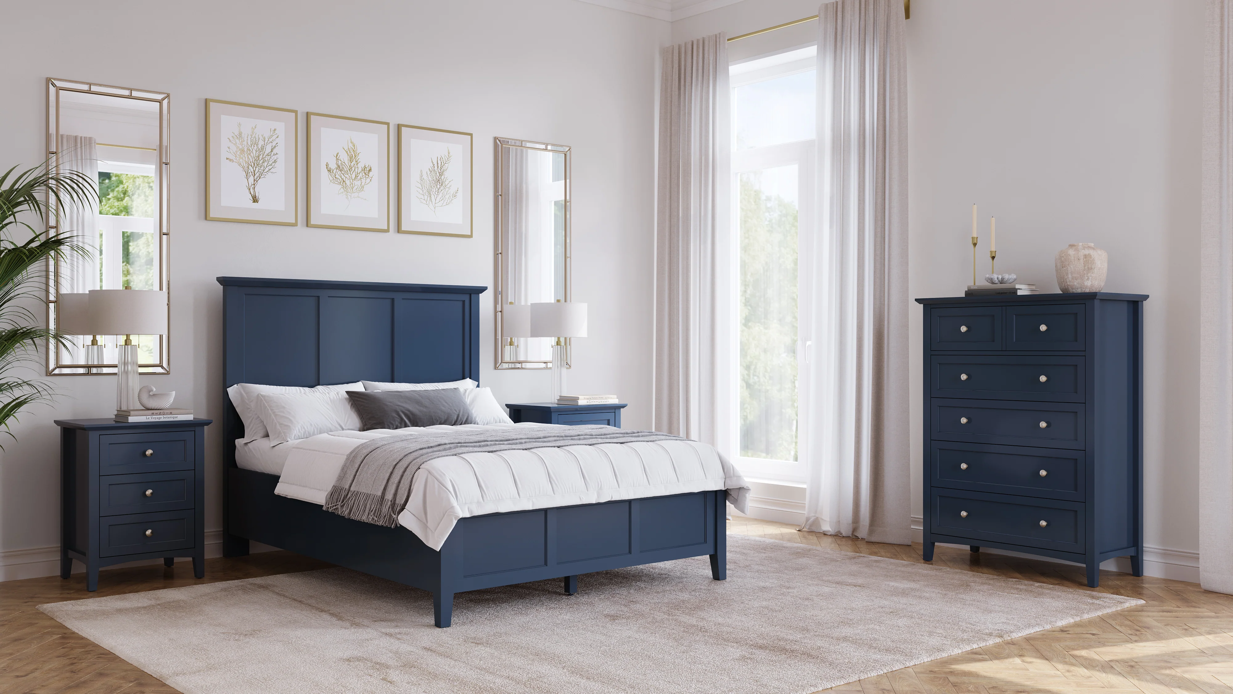 Grace Three Queen Panel Bed in Blueberry - Image 9