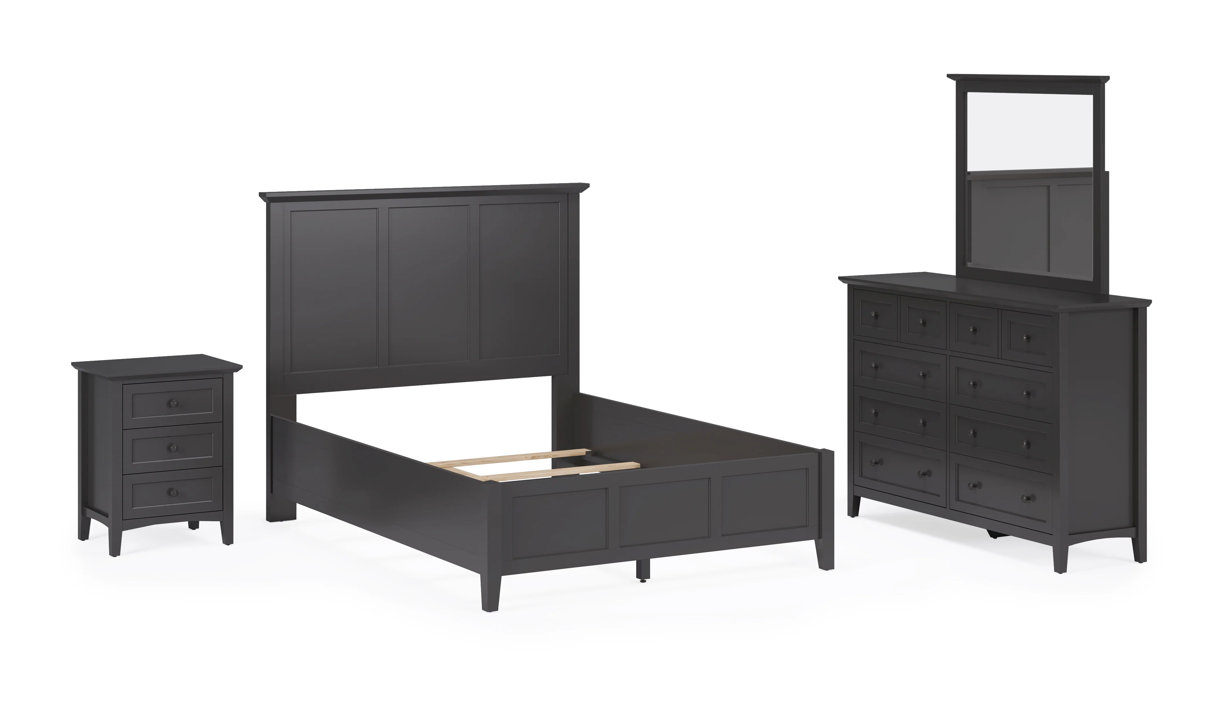 Grace Three Eastern King Panel Bed in Raven Black - Image 10