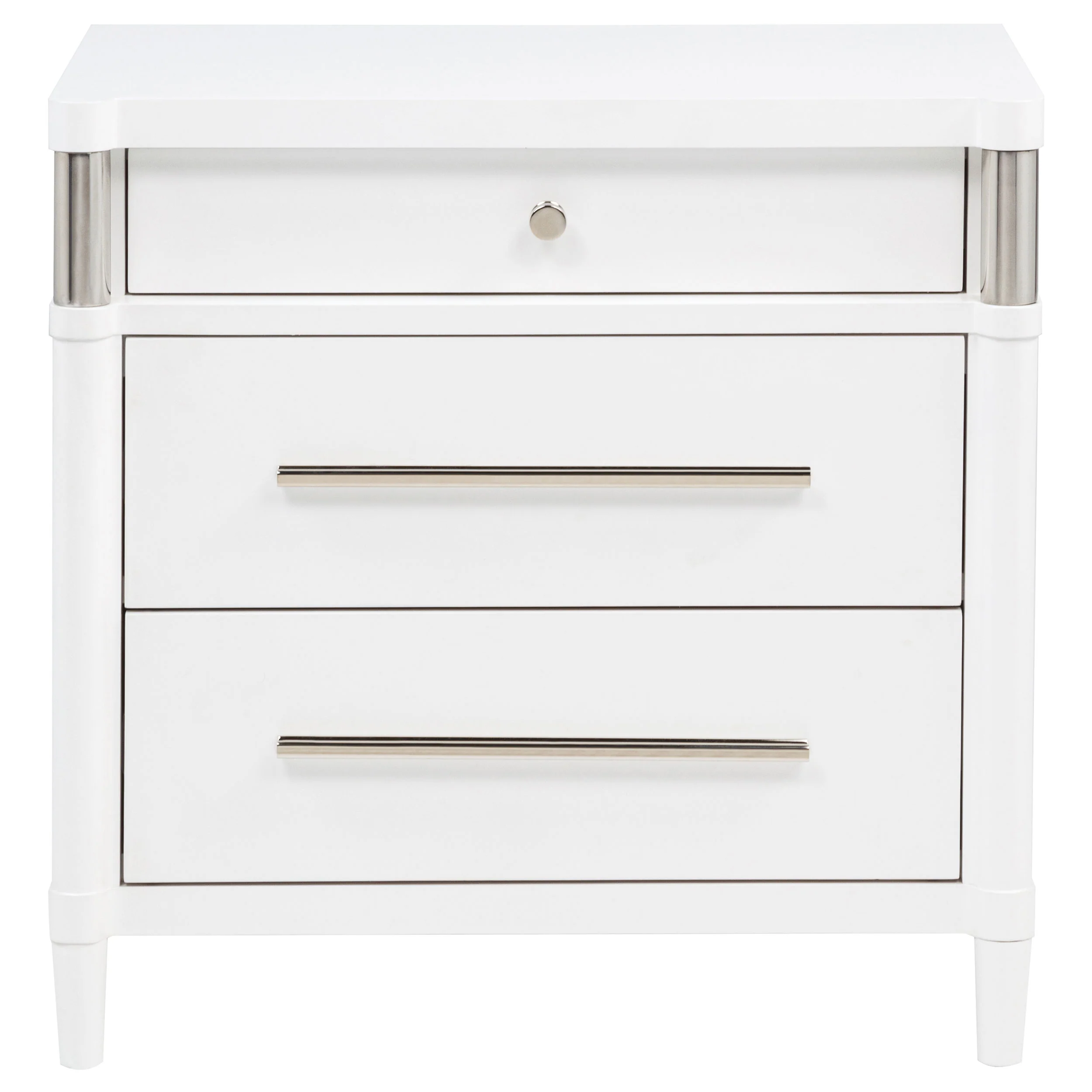 Gracemont White 3-drawer Bedroom Nightstand Bedside Table - Image 3