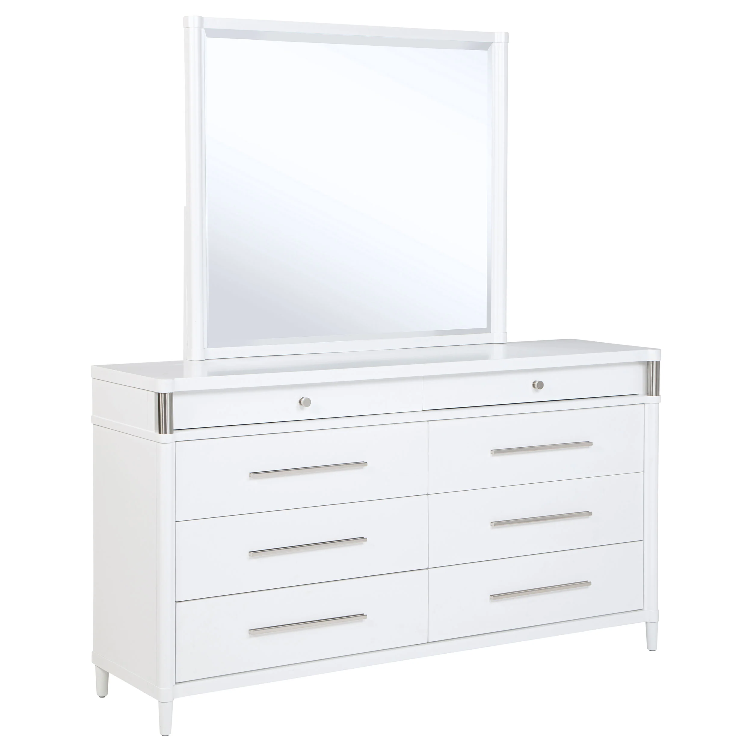 Gracemont White 8-drawer Bedroom Dresser with Mirror - Image 2