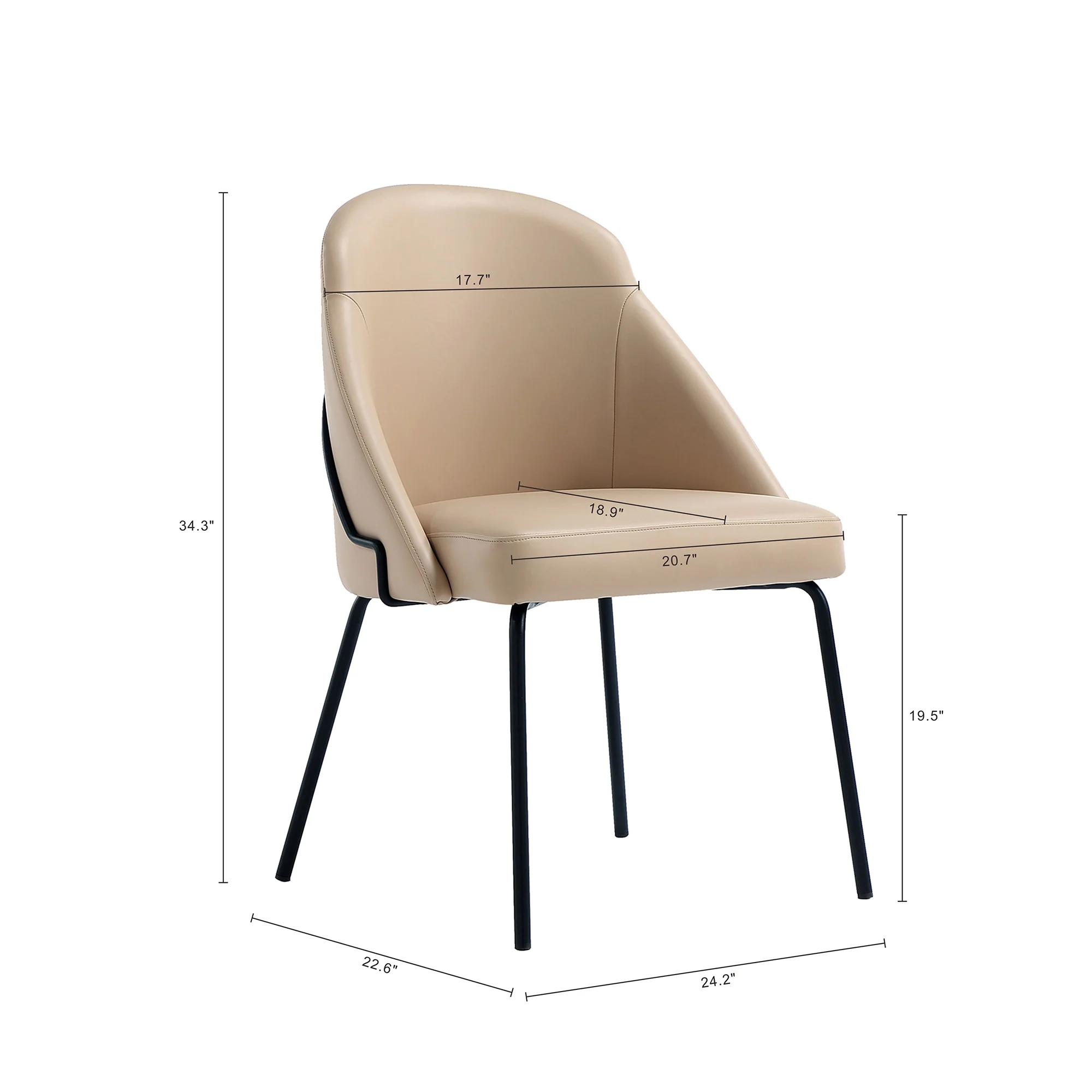 Gracie Dining Chair in Tan and Black (set of 2) - Image 3