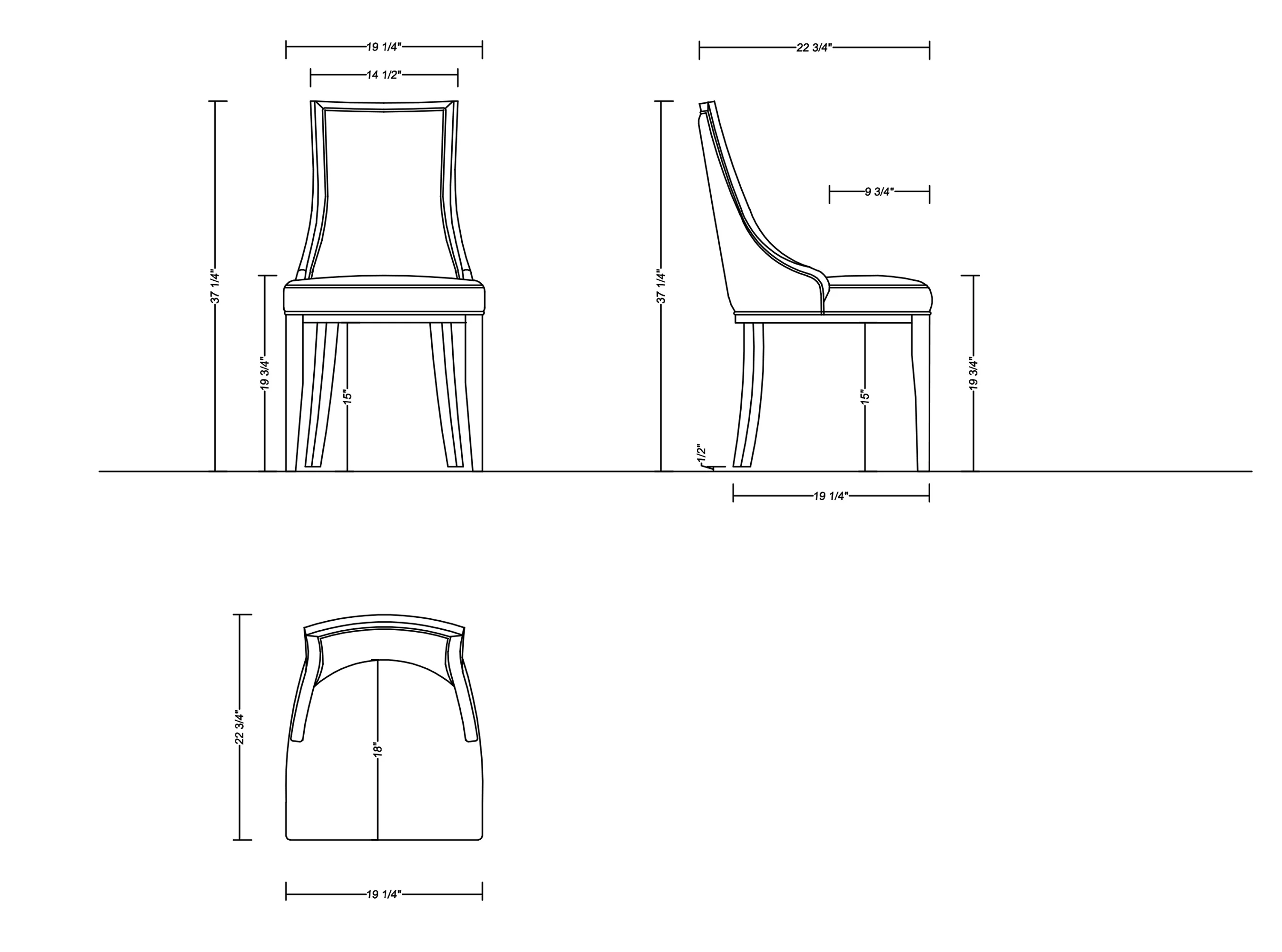 Grand 6-Piece Dining Chairs in Light Grey - Image 3