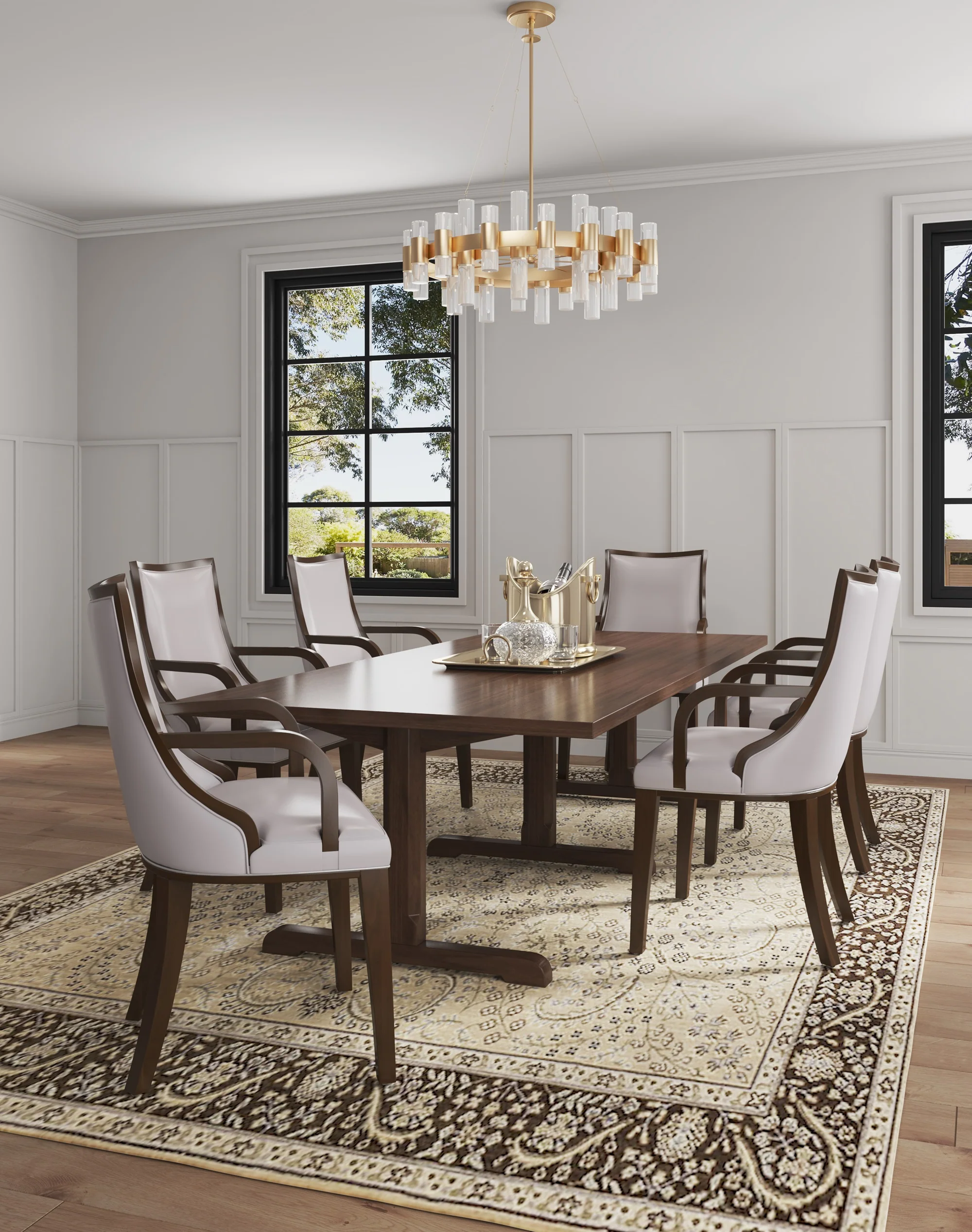Grand Dining Armchair (set of 2) in Light Grey - Image 2