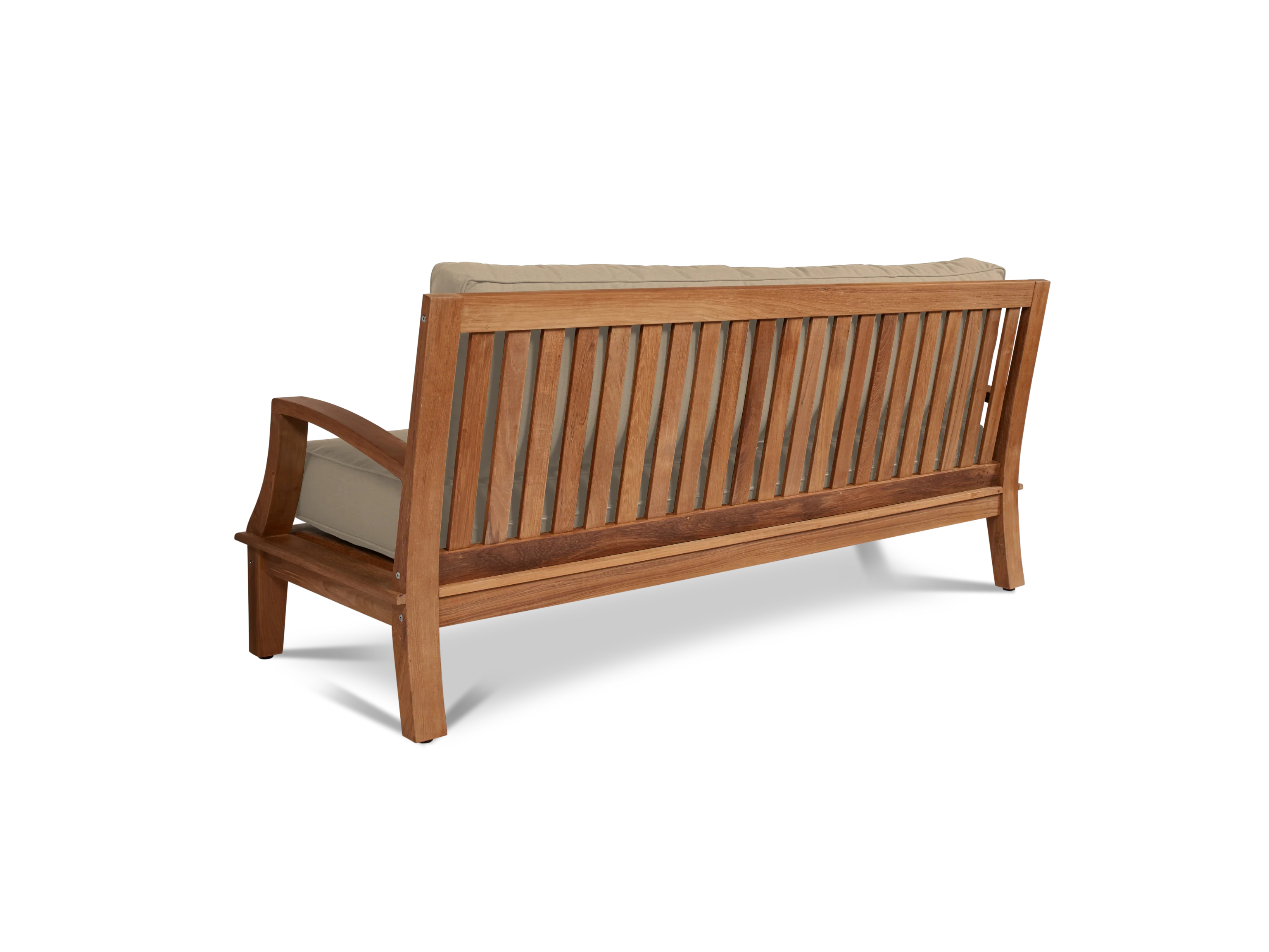 Grande 4-Piece Teak Fawn Outdoor Patio Deep Seating Set with Sunbrella® Cushion - Image 4