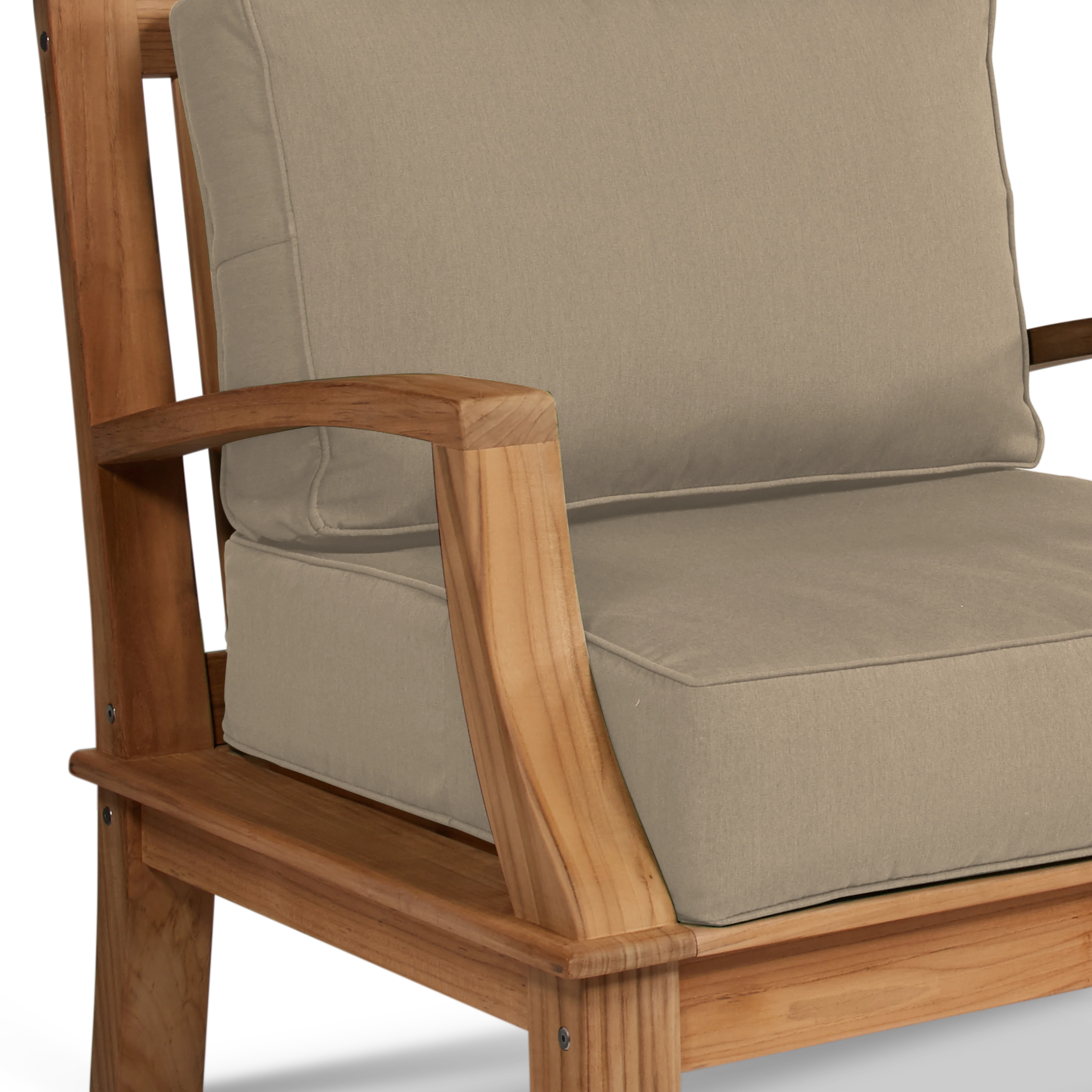 Grande Teak Fawn Outdoor Club Chair with Sunbrella® Cushion - Image 3