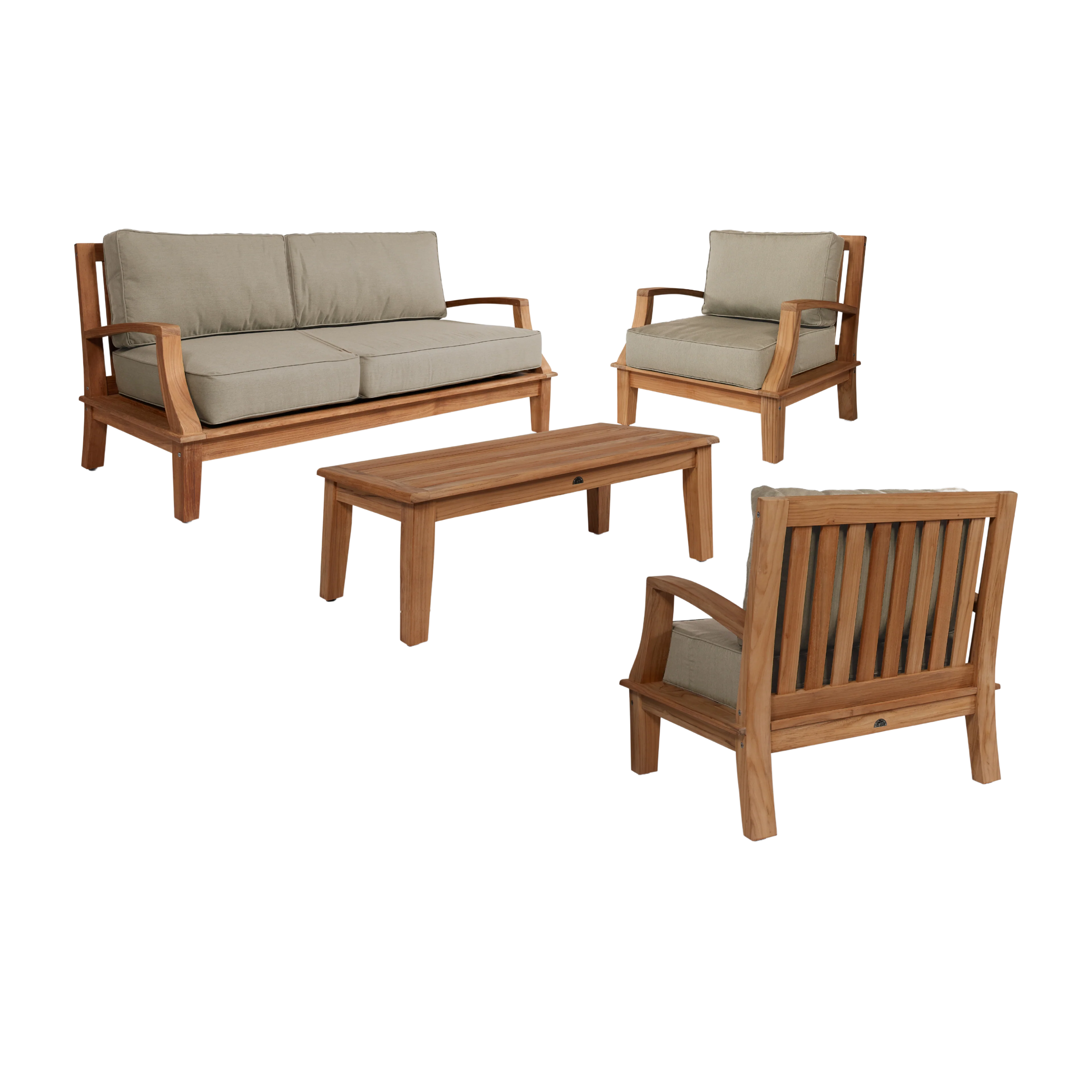 Grande Teak Fawn Outdoor Club Chair with Sunbrella® Cushion - Image 4