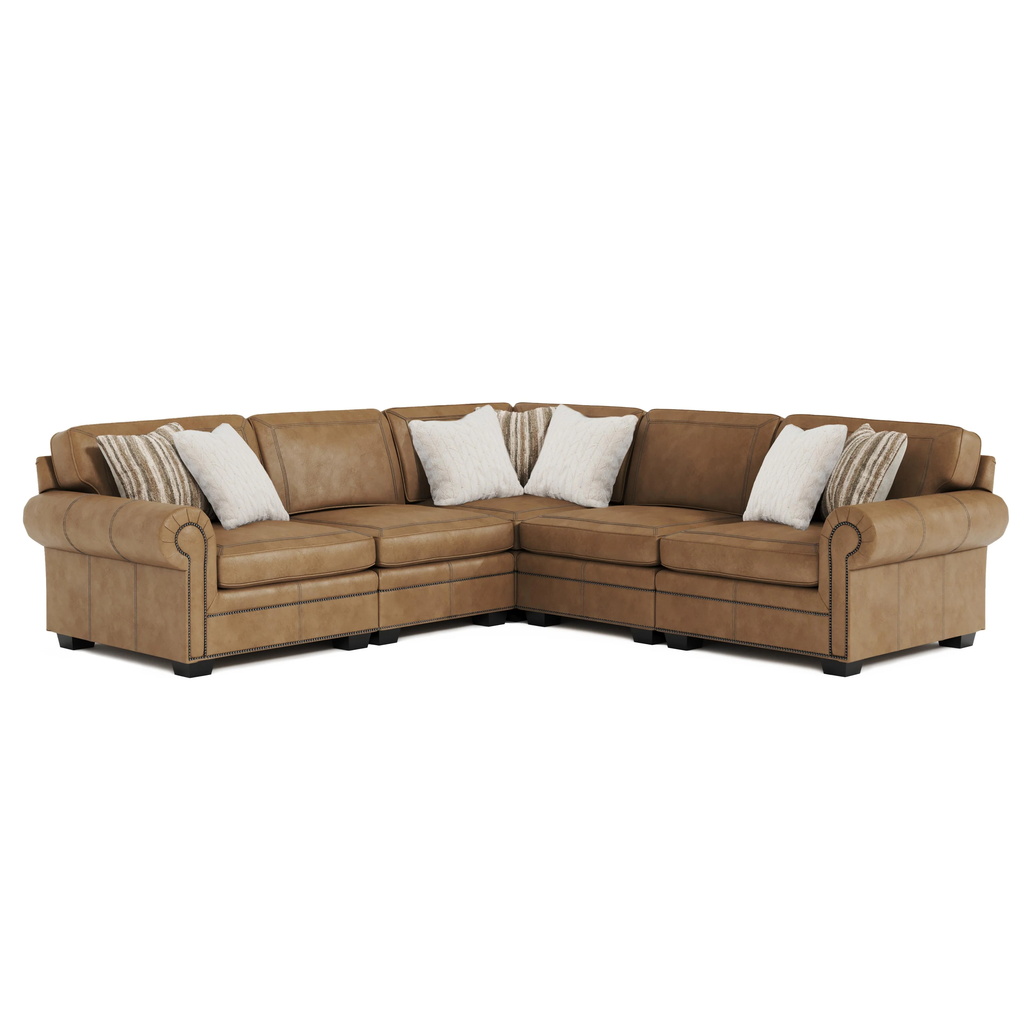 Grandview Camel Leather Sectional - Image 3