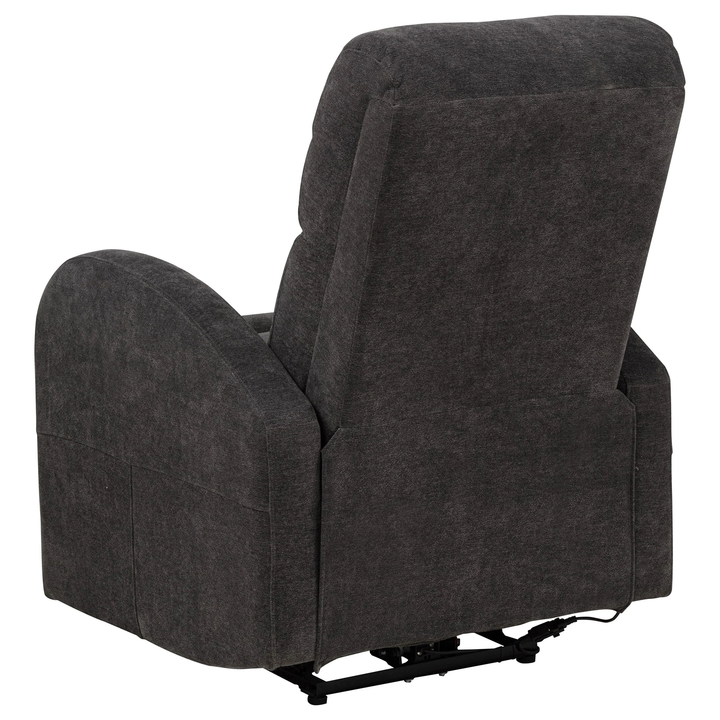 Grant Charcoal Grey Fabric Upholstered Power Recliner Chair - Image 8