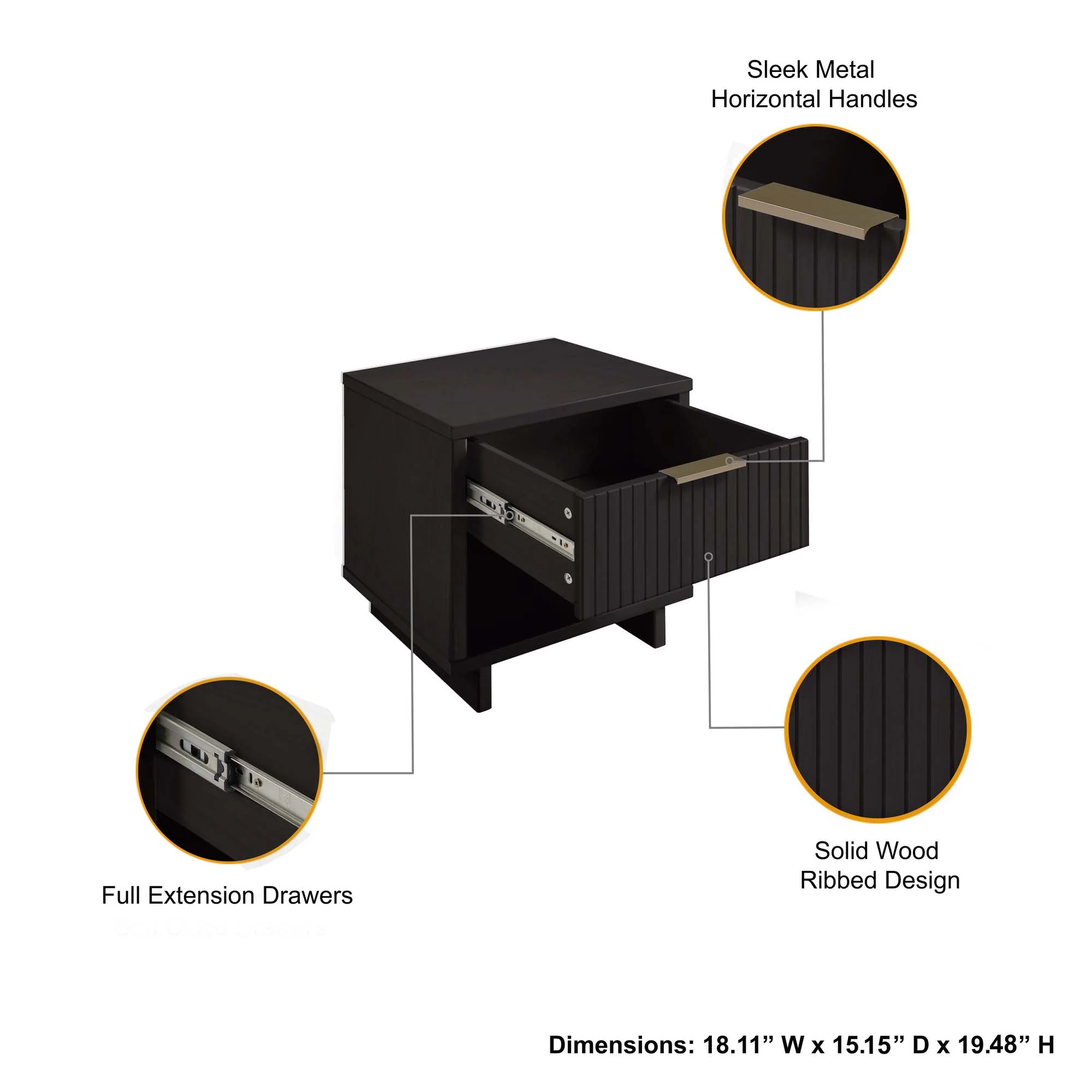 Granville Nightstand 1.0 in Black (set of 2) - Image 4