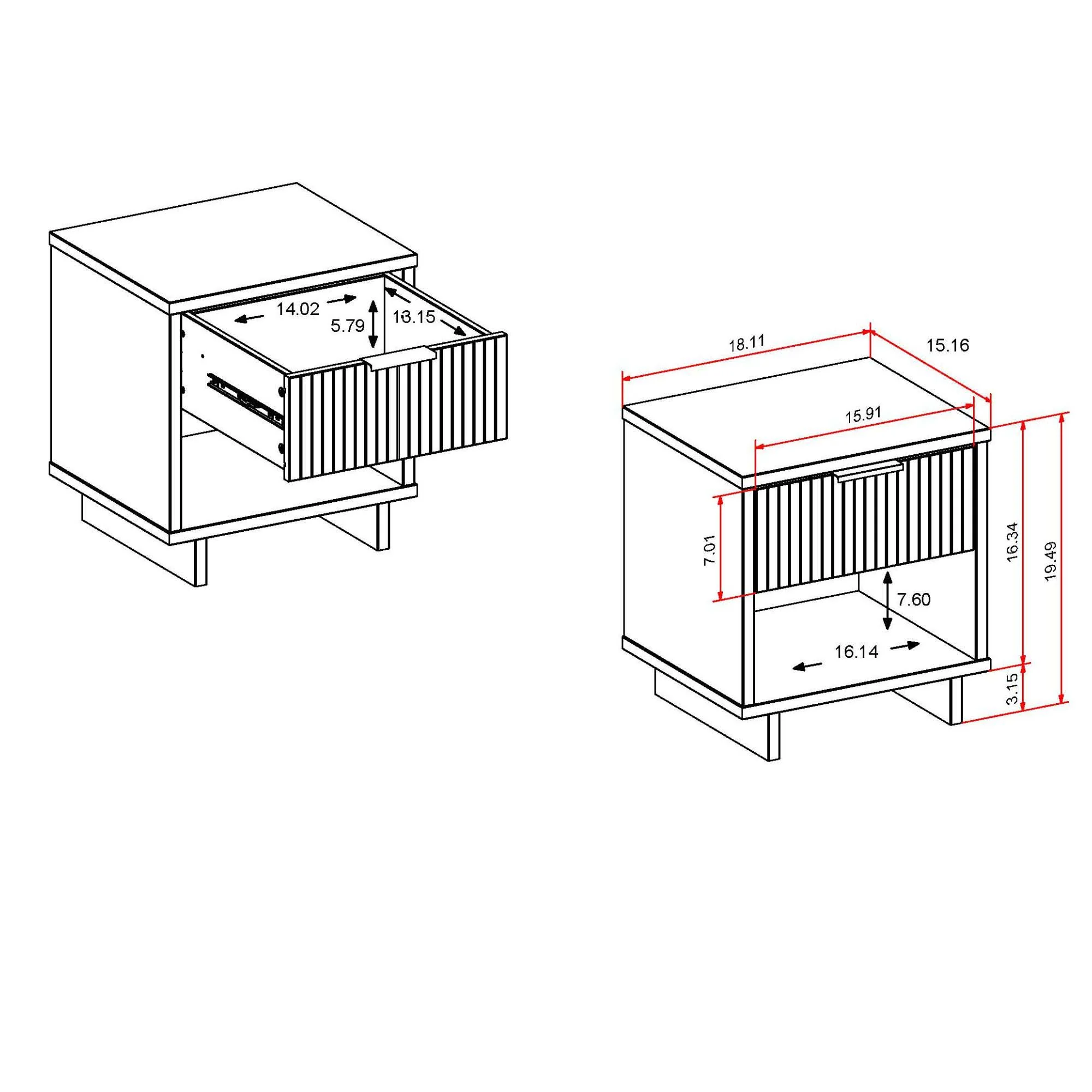 Granville Nightstand 1.0 in Dark Grey - Image 3