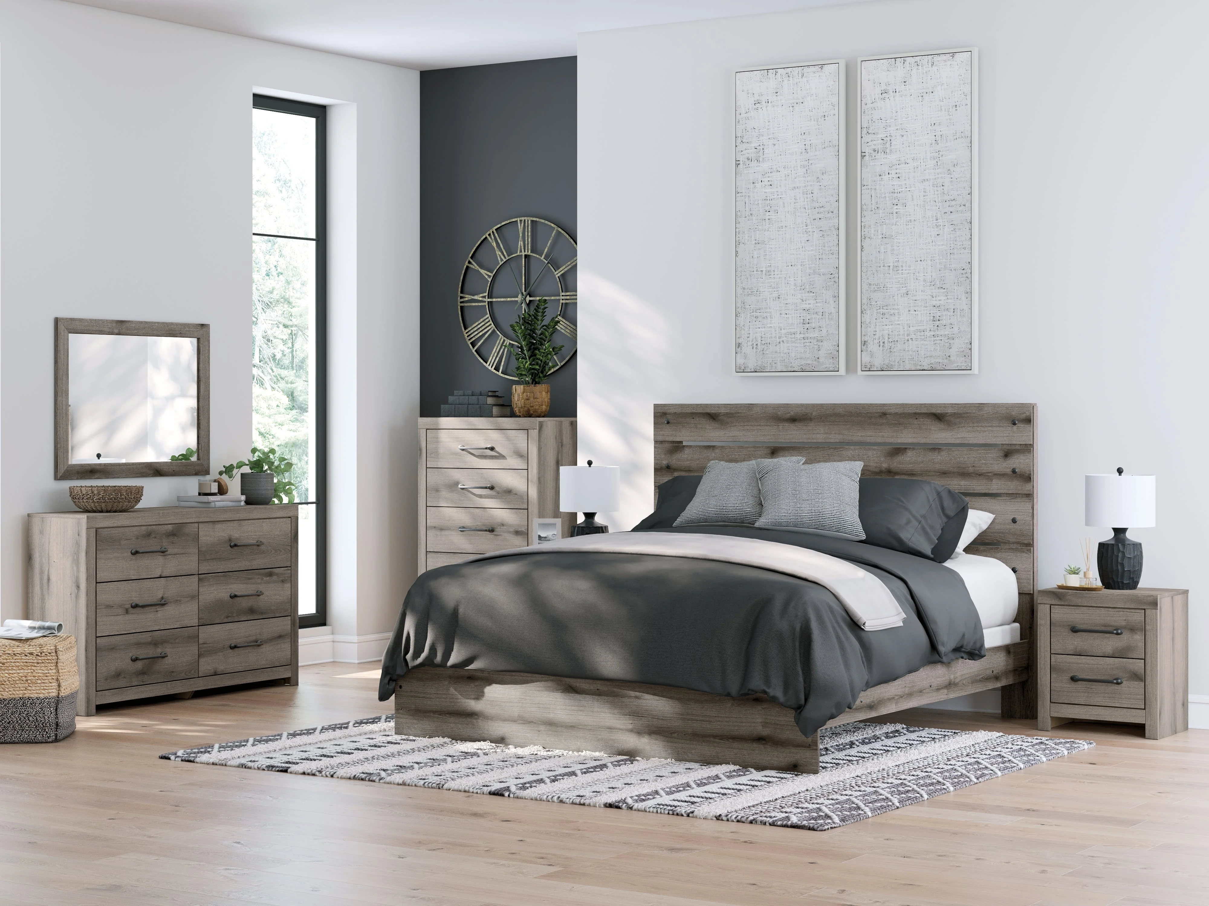 Graystorm Brown Gray King Panel Bed (Online Special Price) - Image 10