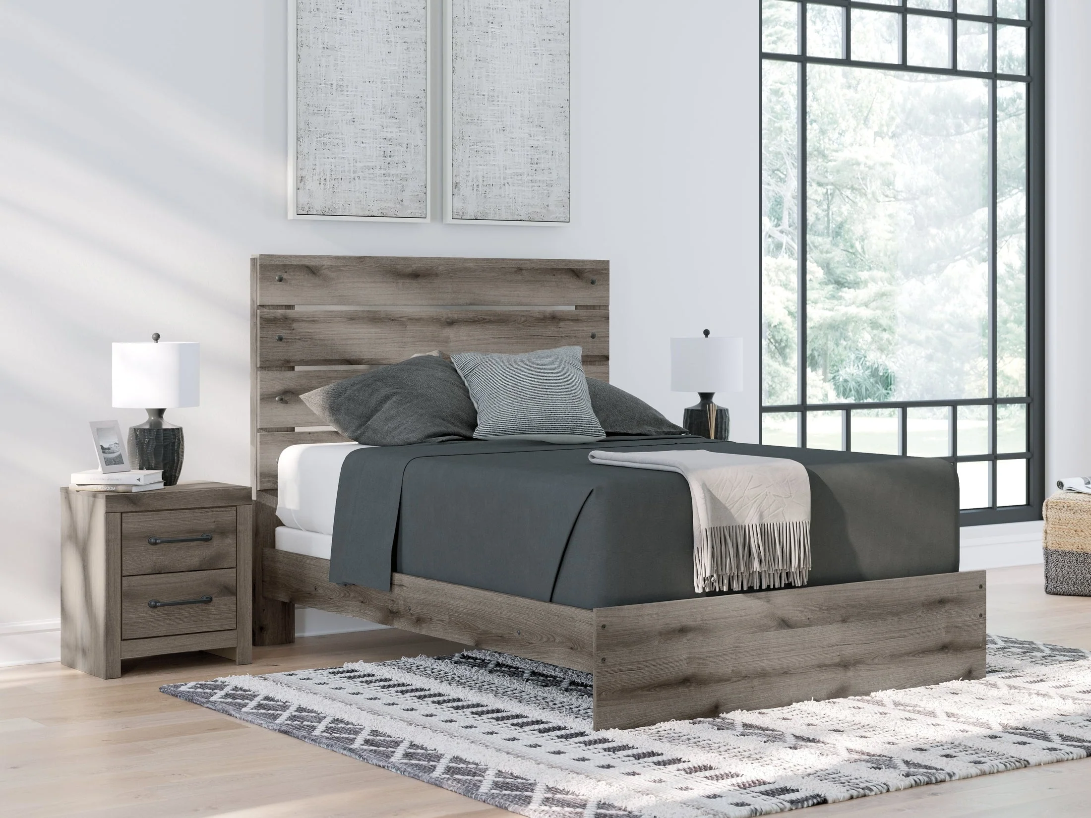 Graystorm Brown Gray Queen Panel Bed (Online Special Price)