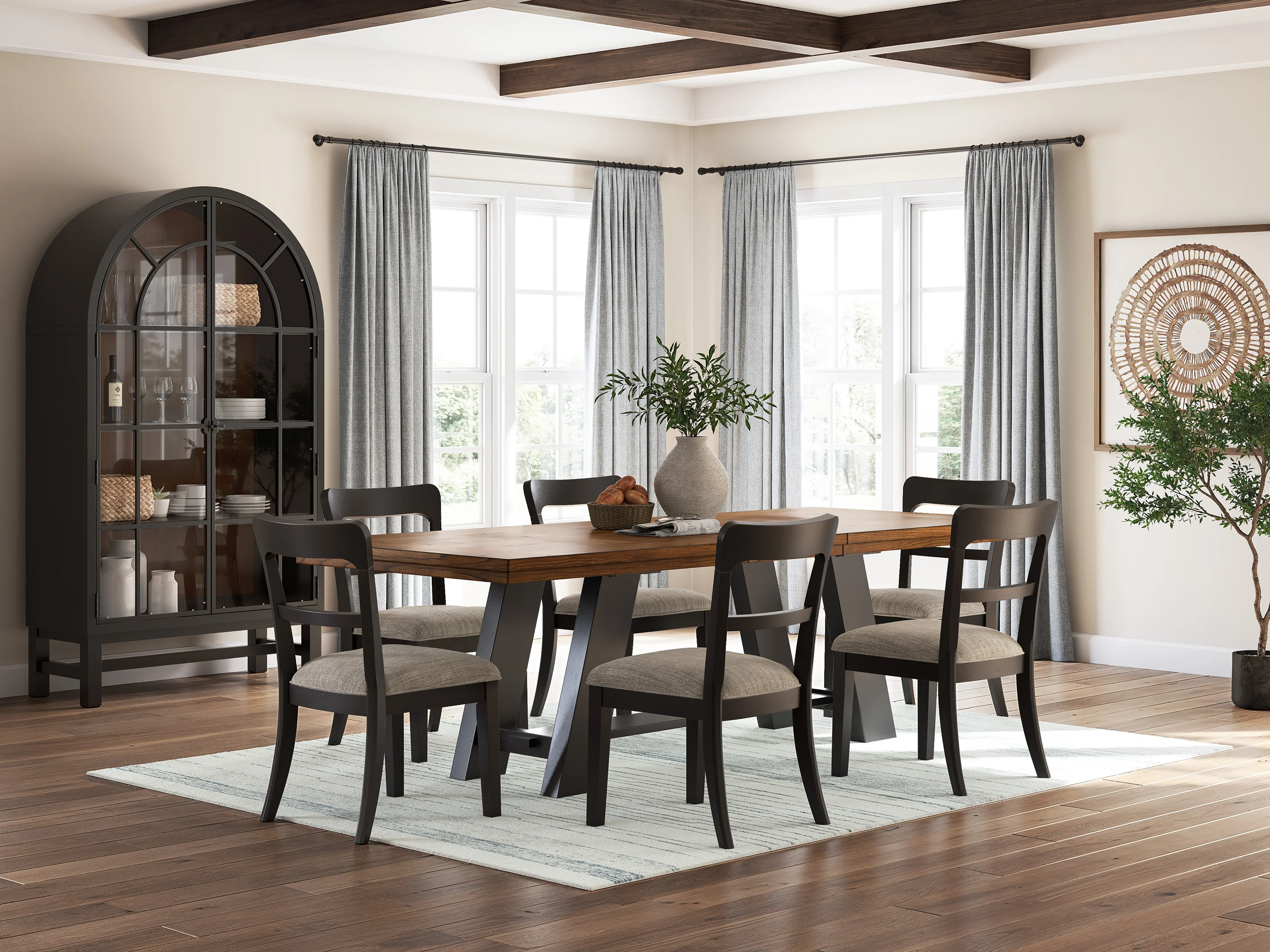 Greddinton Brown/Black Extension Dining Table and 4 Chairs - Image 15