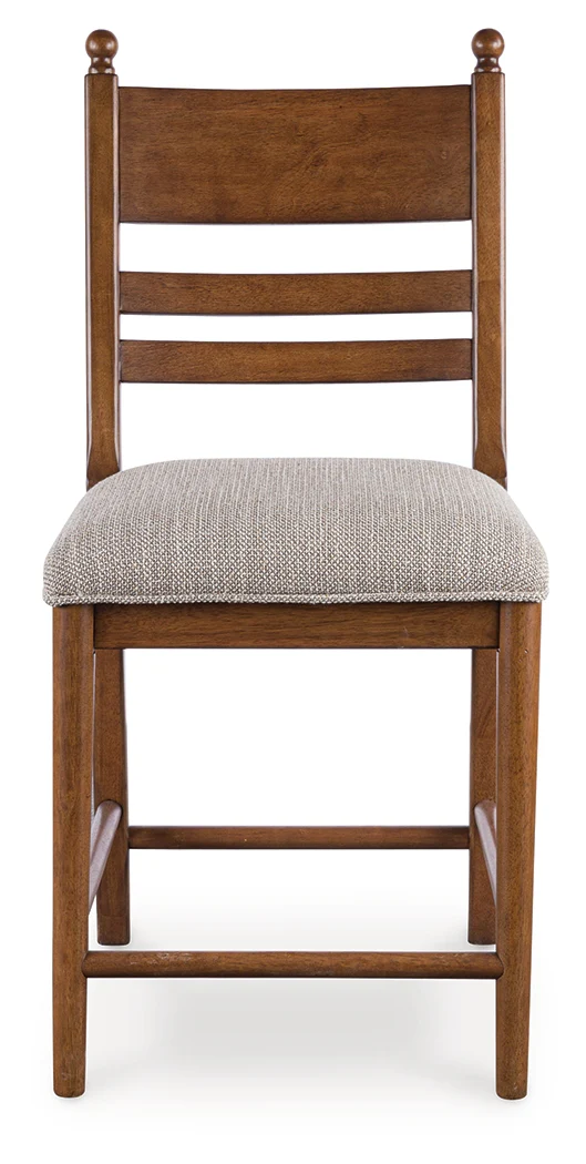 Greddinton Brown Upholstered Barstool (Set of 2) - Image 3