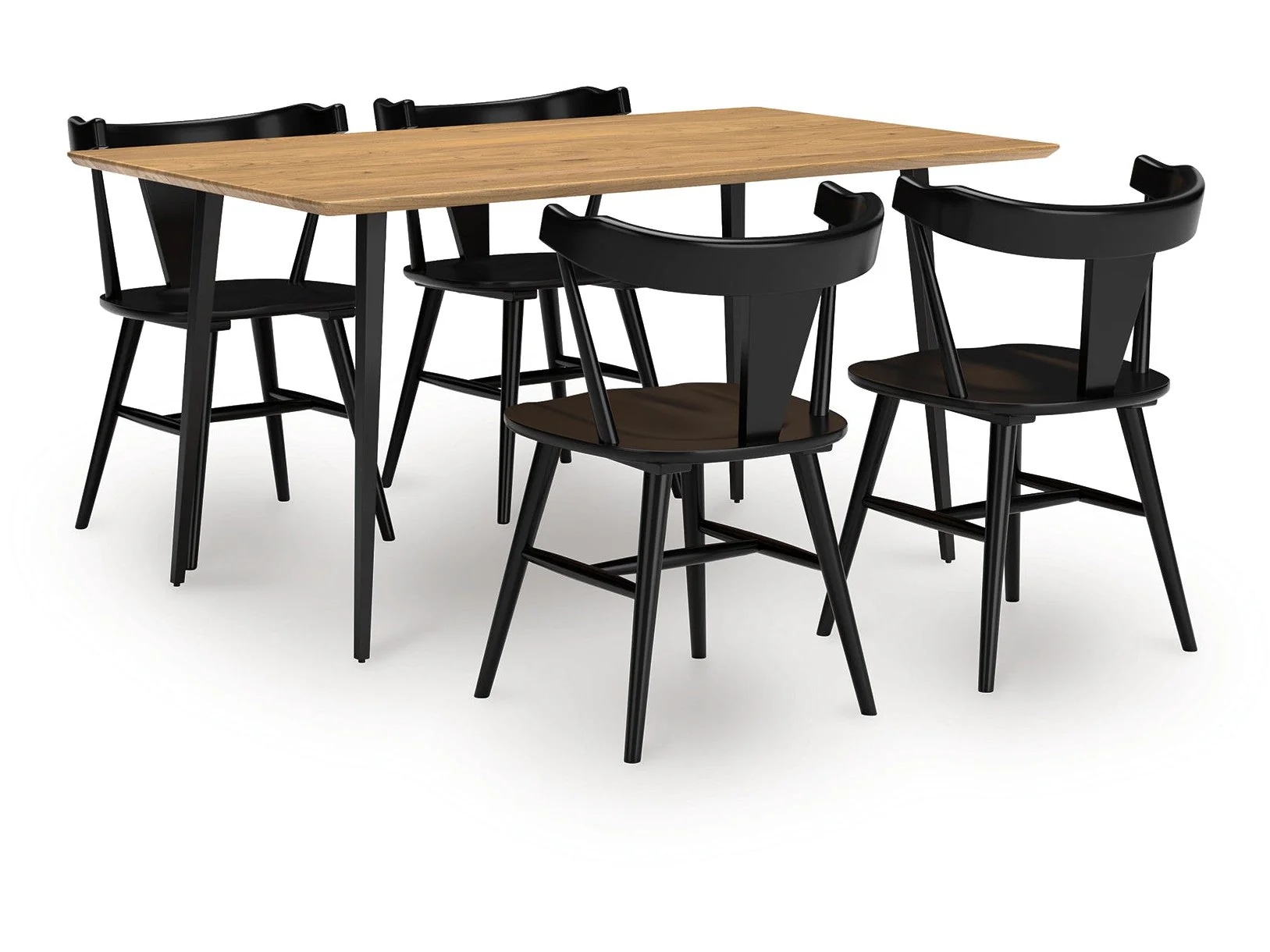 Gretlynn Black/Natural Dining Table and 4 Chairs (Online Special Price) - Image 2