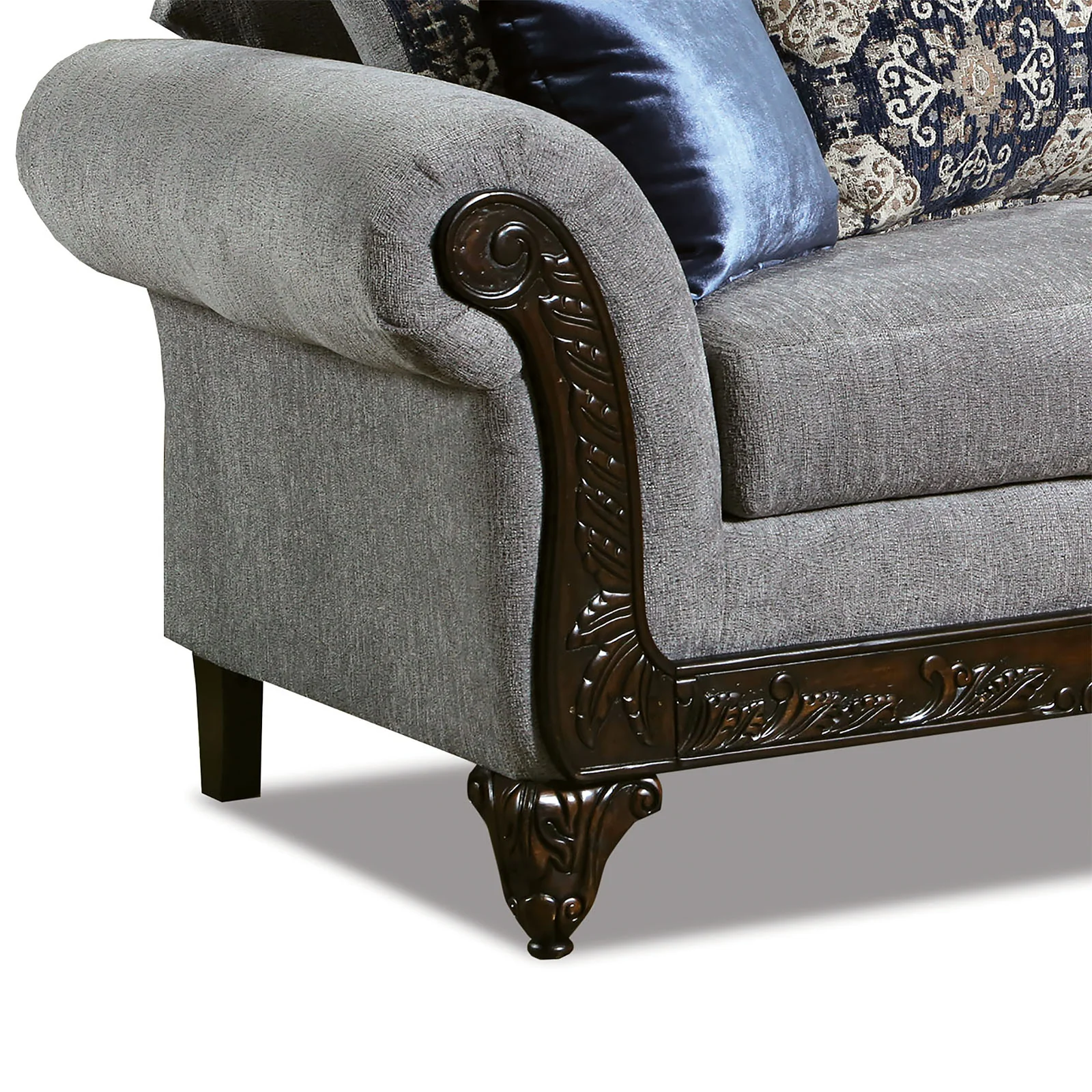 Gustavo Gray/Walnut Loveseat - Image 4
