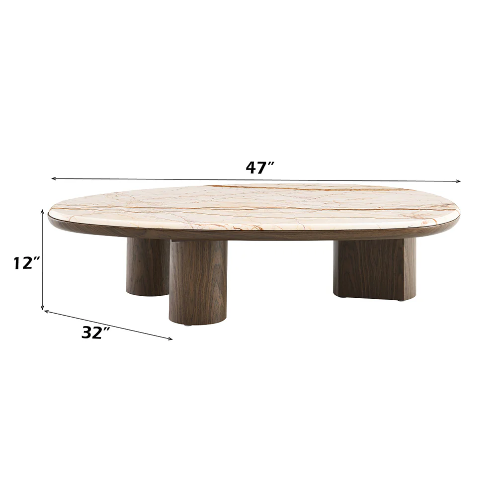 Haidar Natural Marble/Brown Coffee Table - Image 5
