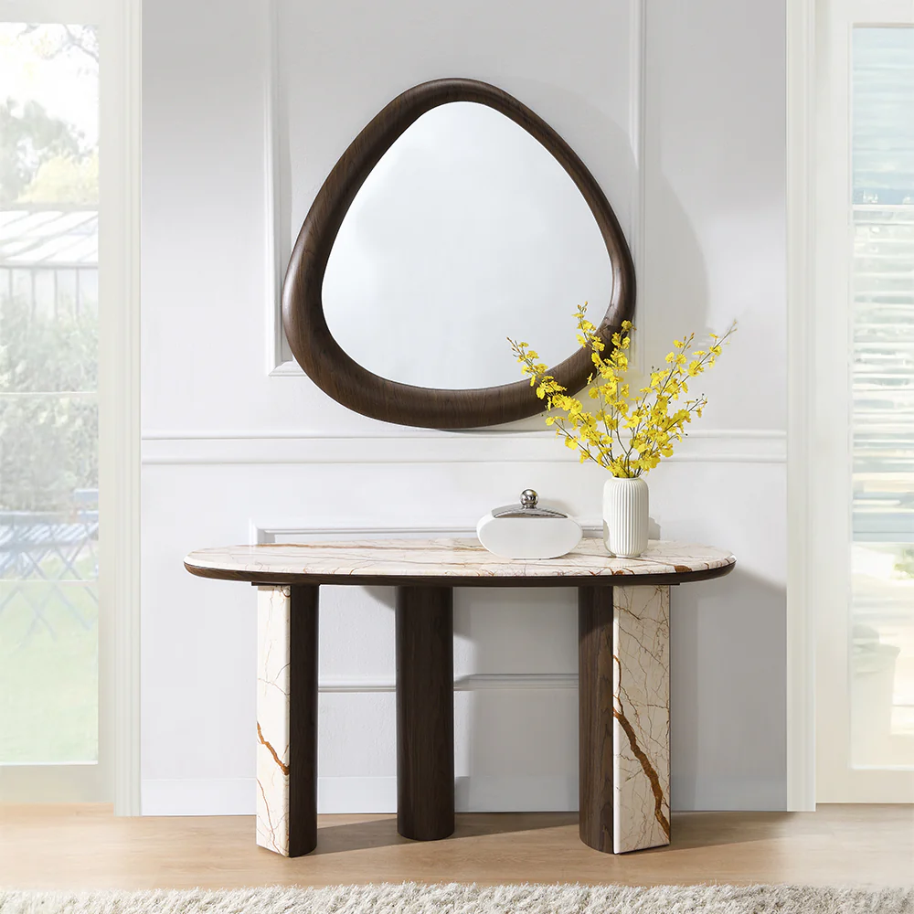 Haidar Natural Marble/Brown Console Table - Image 6
