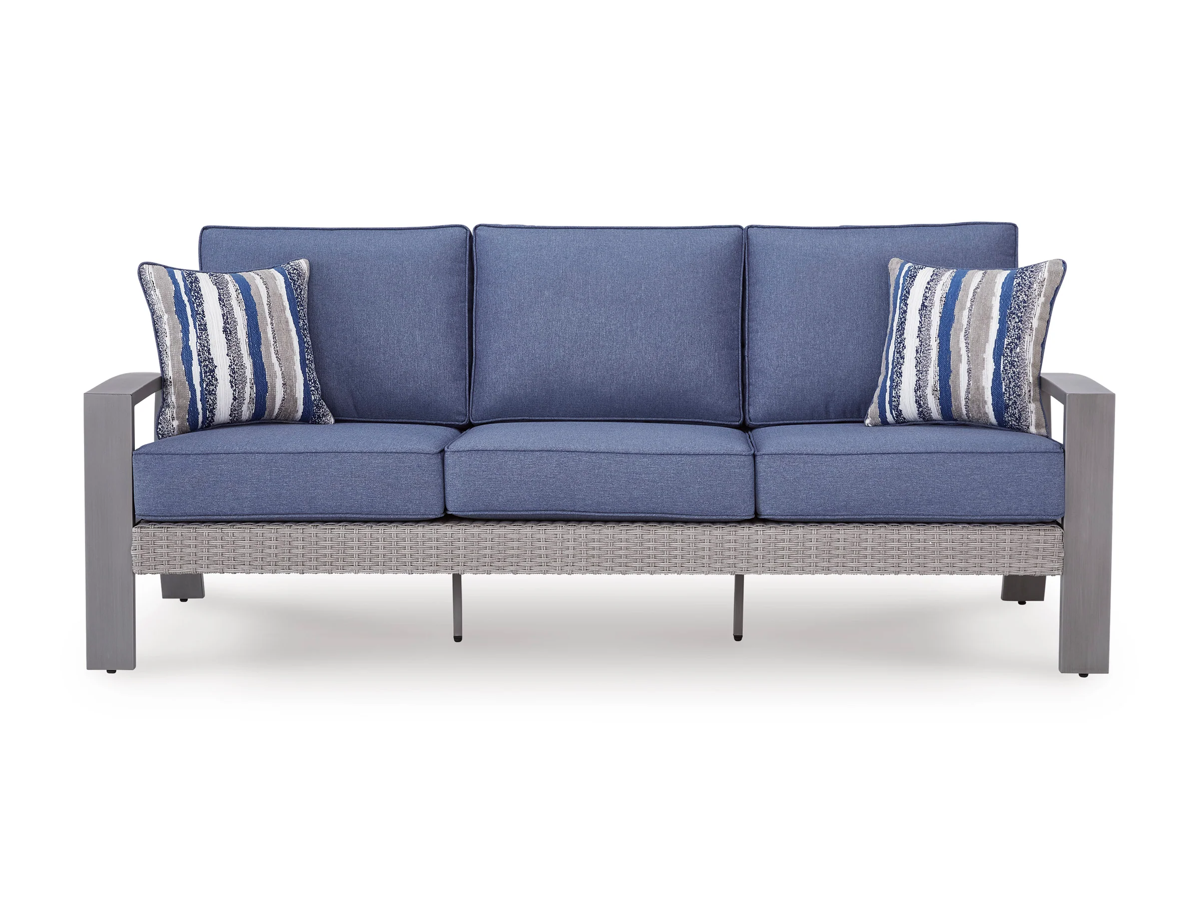 Half Moon Beach Blue/Gray Sofa with Cushion - Image 4