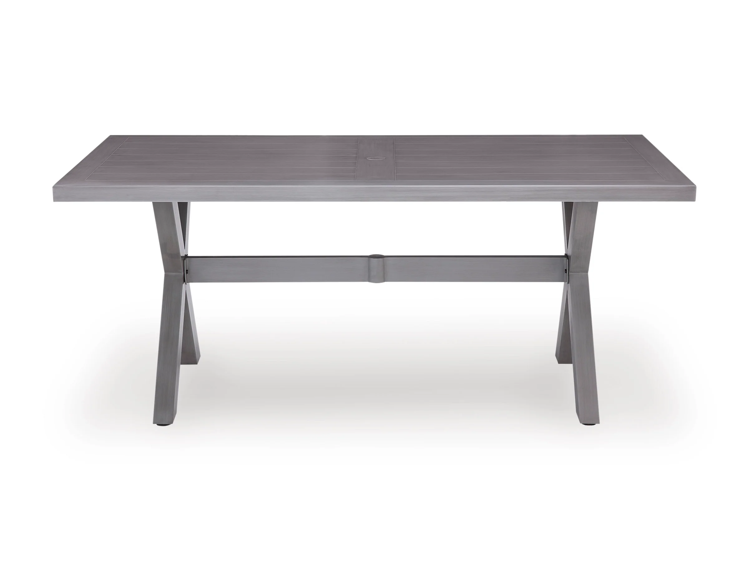 Half Moon Beach Gray RECT Dining Table w/UMB OPT - Image 2