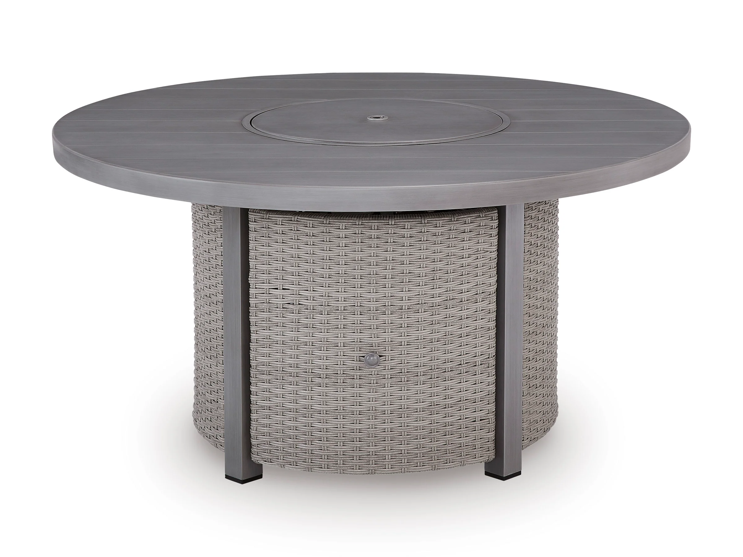 Half Moon Beach Gray Round Fire Pit Table - Image 4