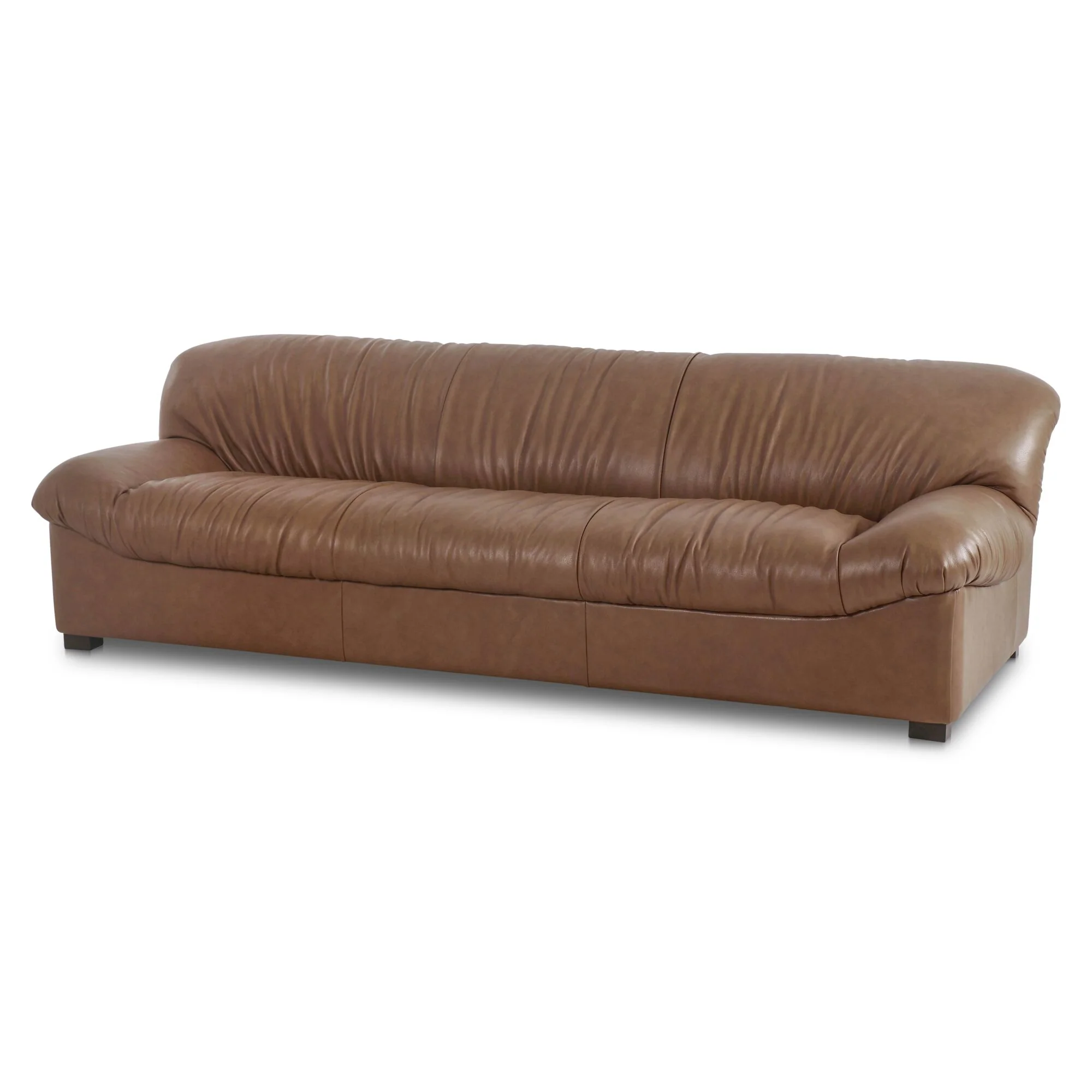 Halston Tan Leather Sofa - Image 3