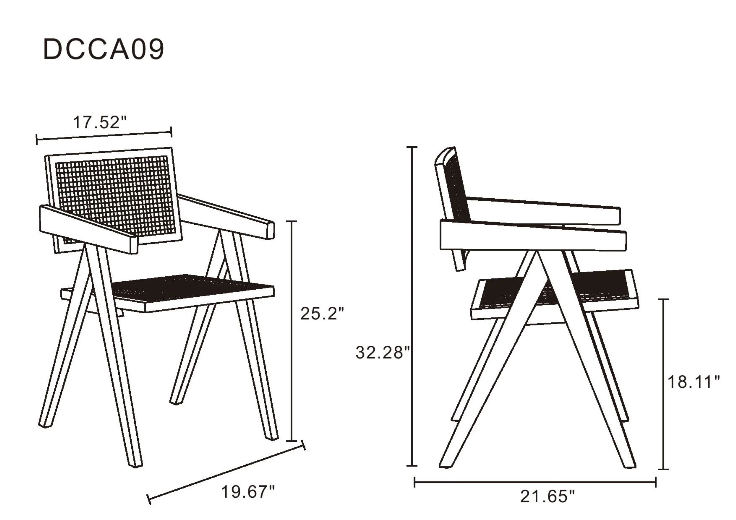Hamlet Dining Arm Chair in Nature Cane - Image 3